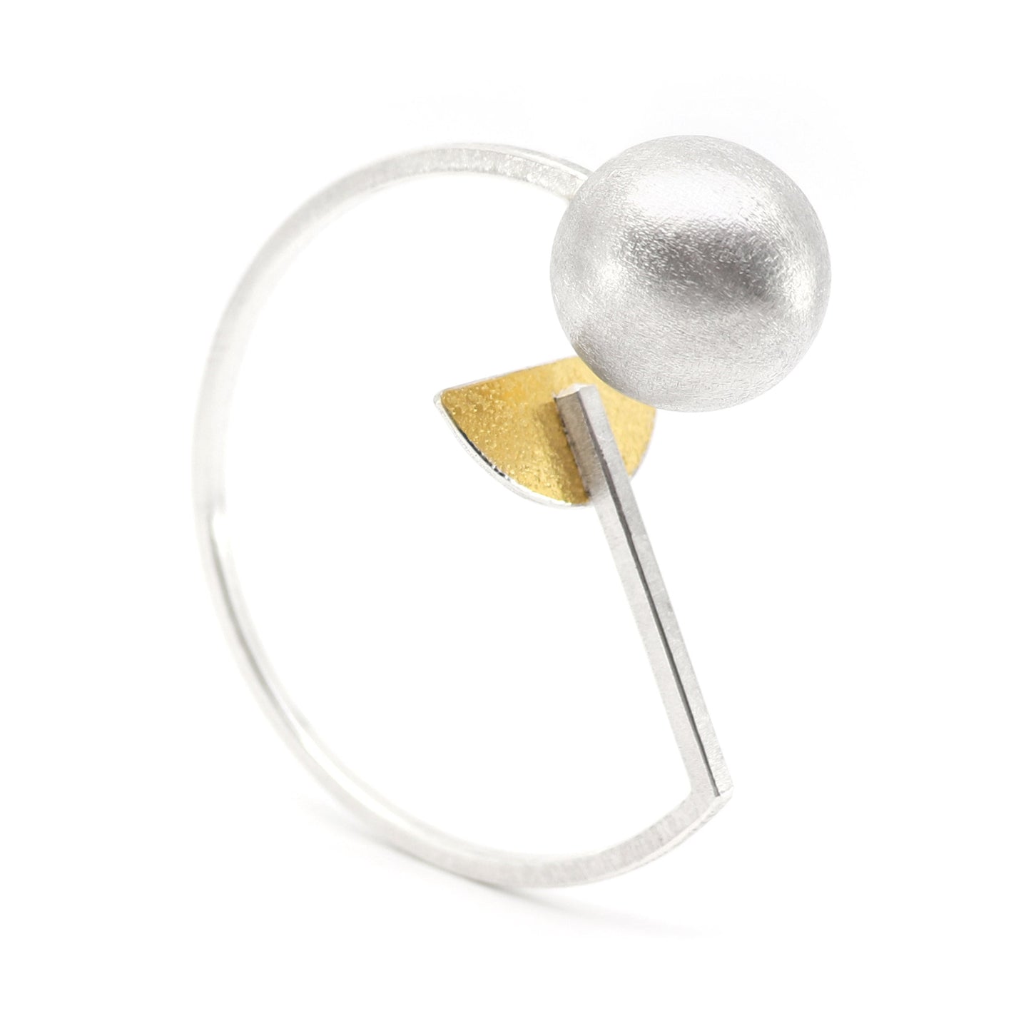 Inverse-A architectural statement bangle silver gold handmade bracelet