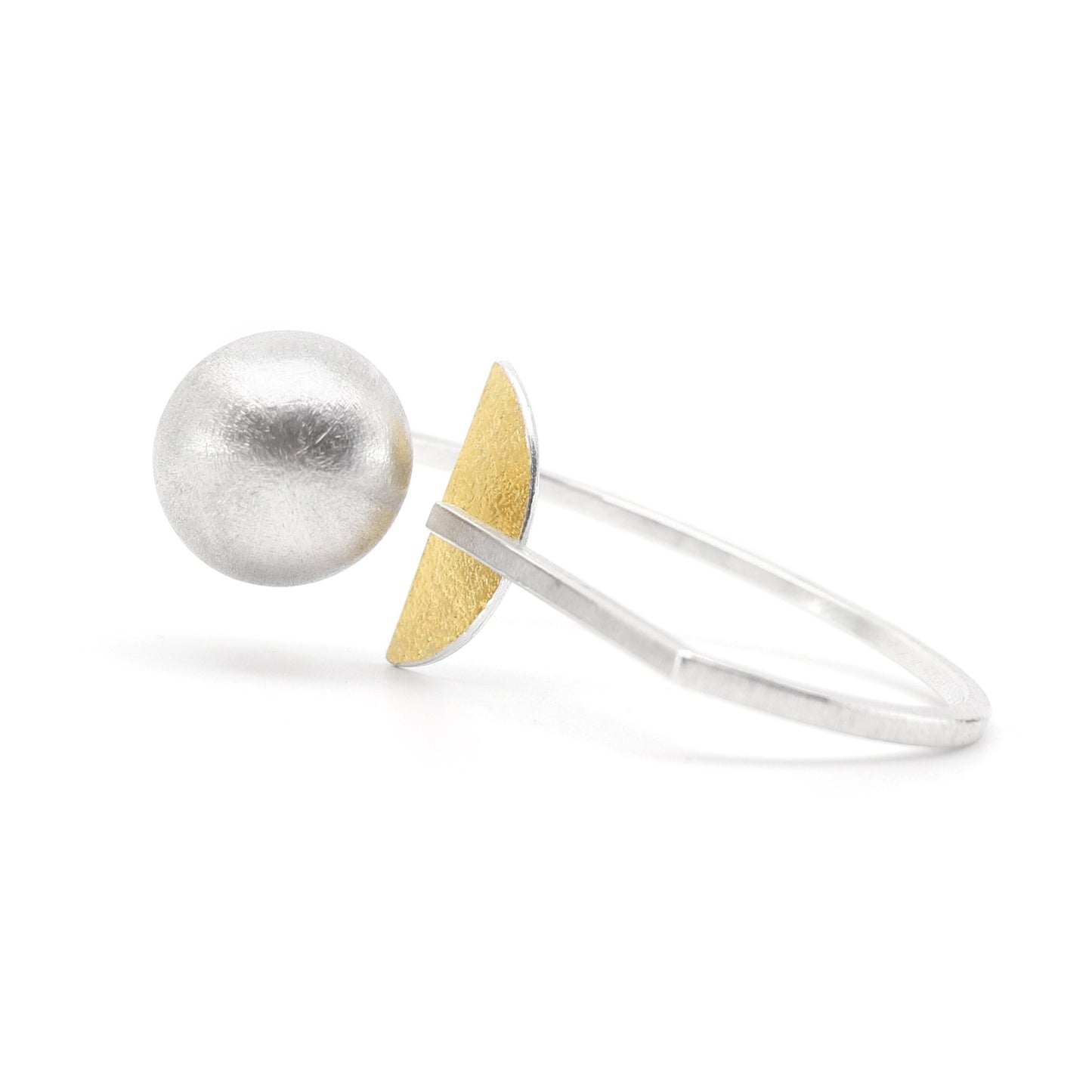 Inverse-A statement bangle silver gold architectural bracelet
