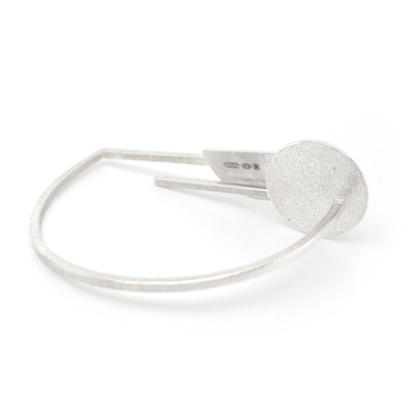 Inverse-D bauhaus bangle silver gold architectural - back