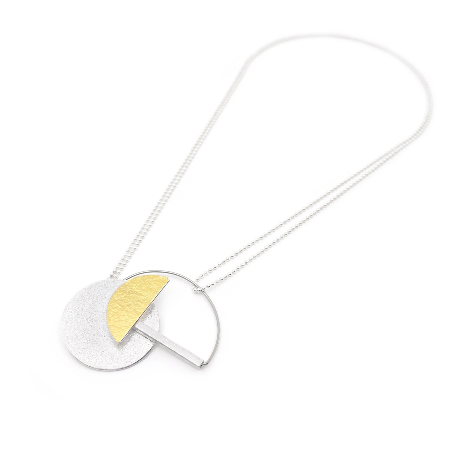 Inversible Bauhaus statement necklace SML SHORT gold silver