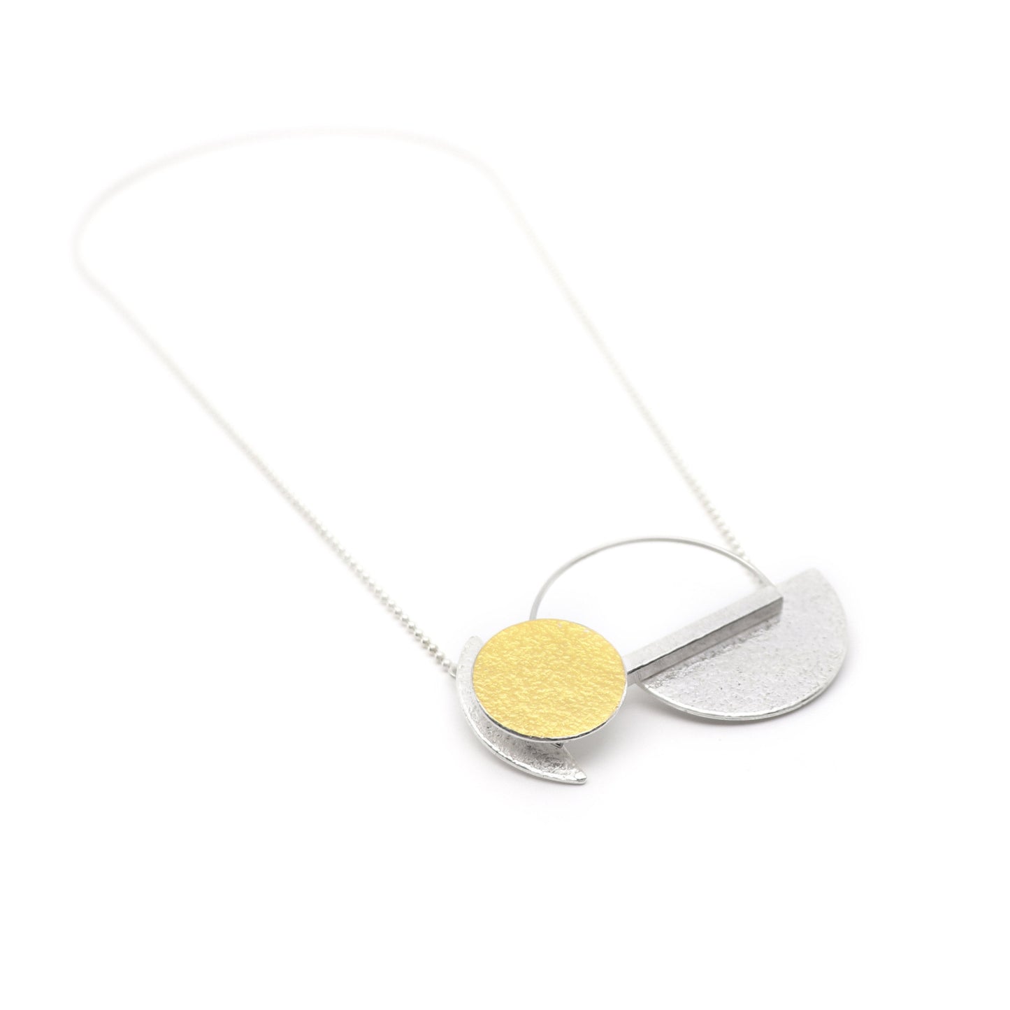 Inversible handmade statement necklace MED SHORT gold silver