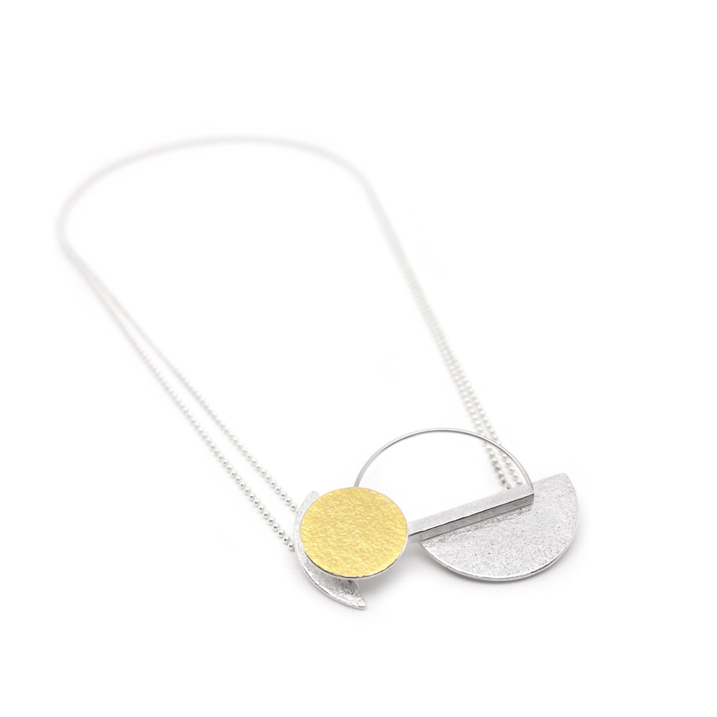 Inversible bauhaus necklace MED SHORT gold silver