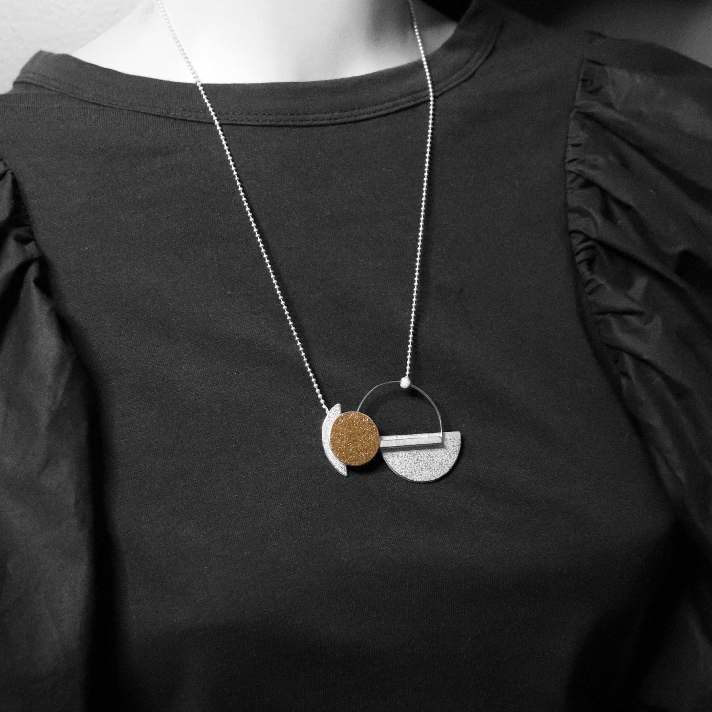 Inversible convertible necklace MED SHORT gold silver