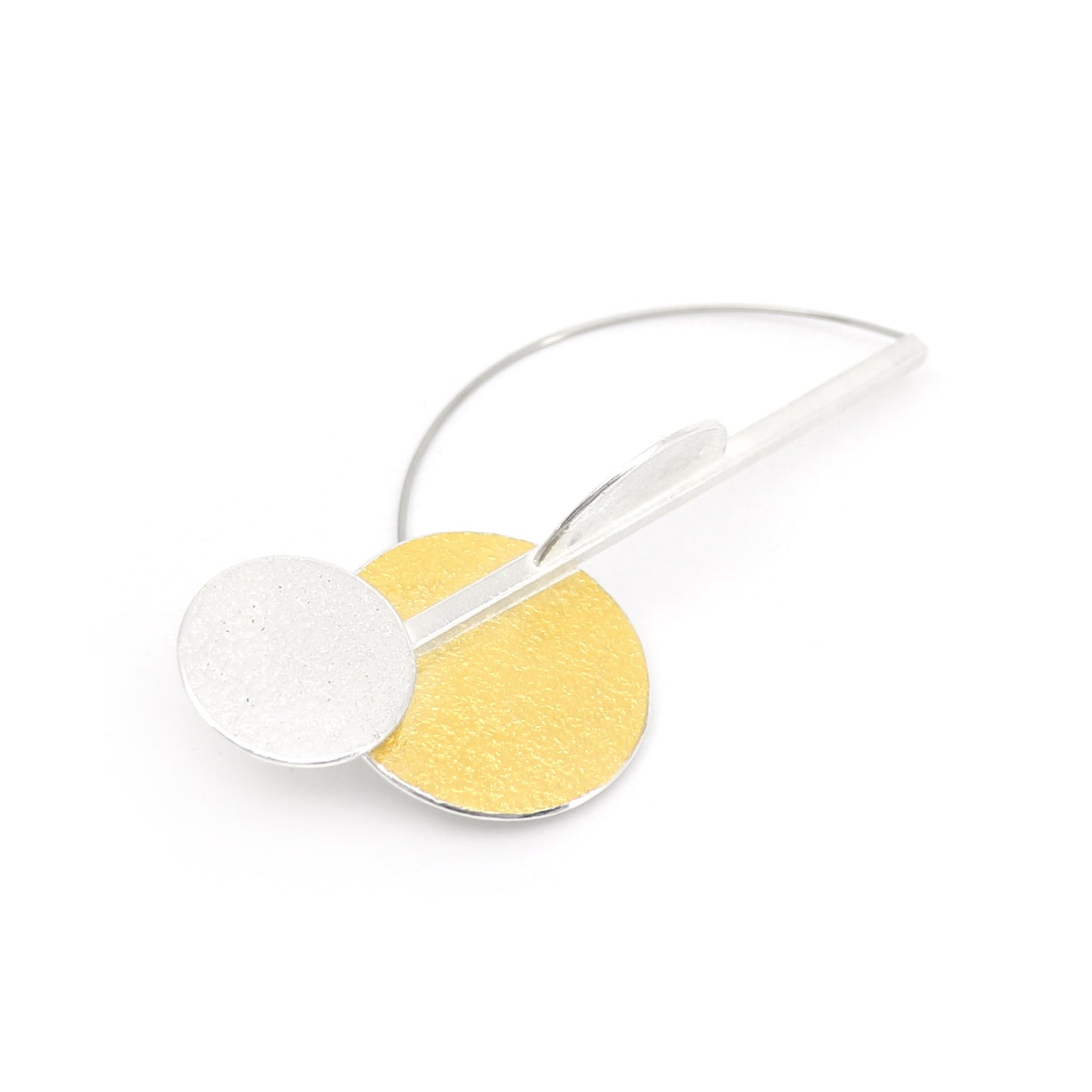 Inversible bauhaus brooch LRG gold silver