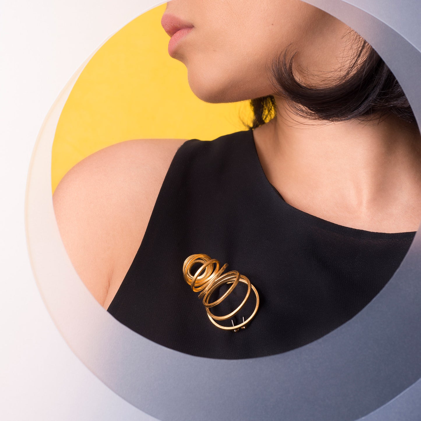 Twister Architectural Spiral Brooch | Silver