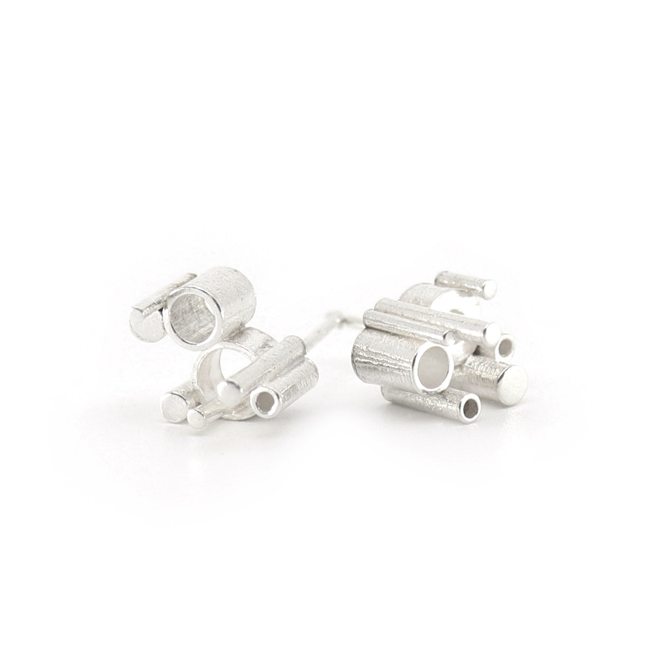Metropolis Architectural Stud Earrings | silver or gold