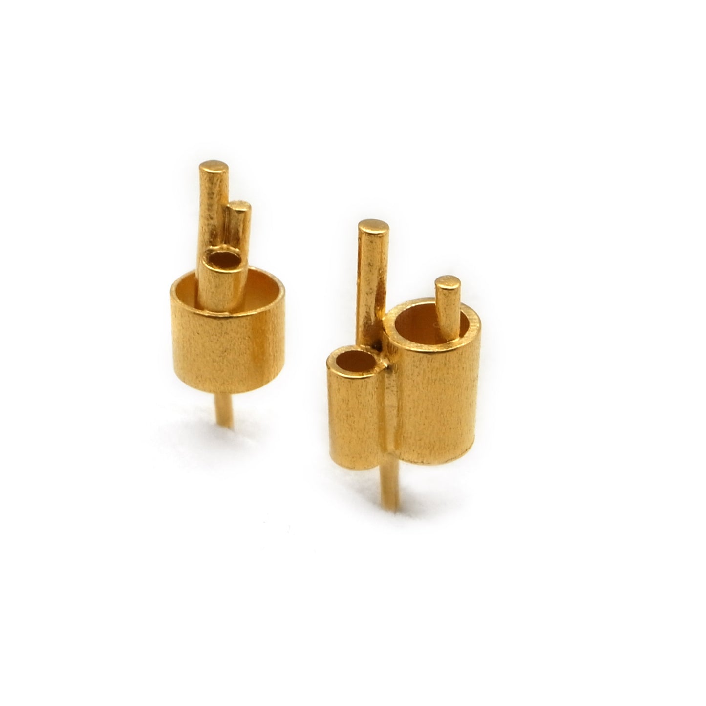 Microtropolis Circular Stud Earrings | silver or gold