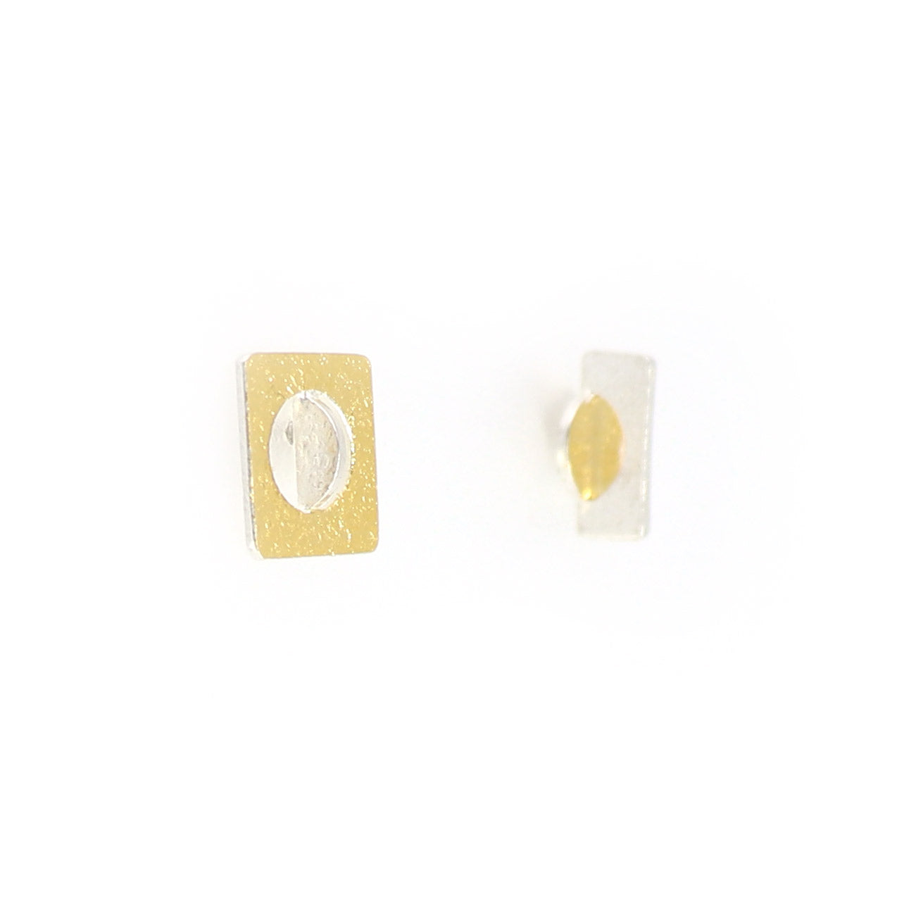 transpose silver & gold minimal stud earrings