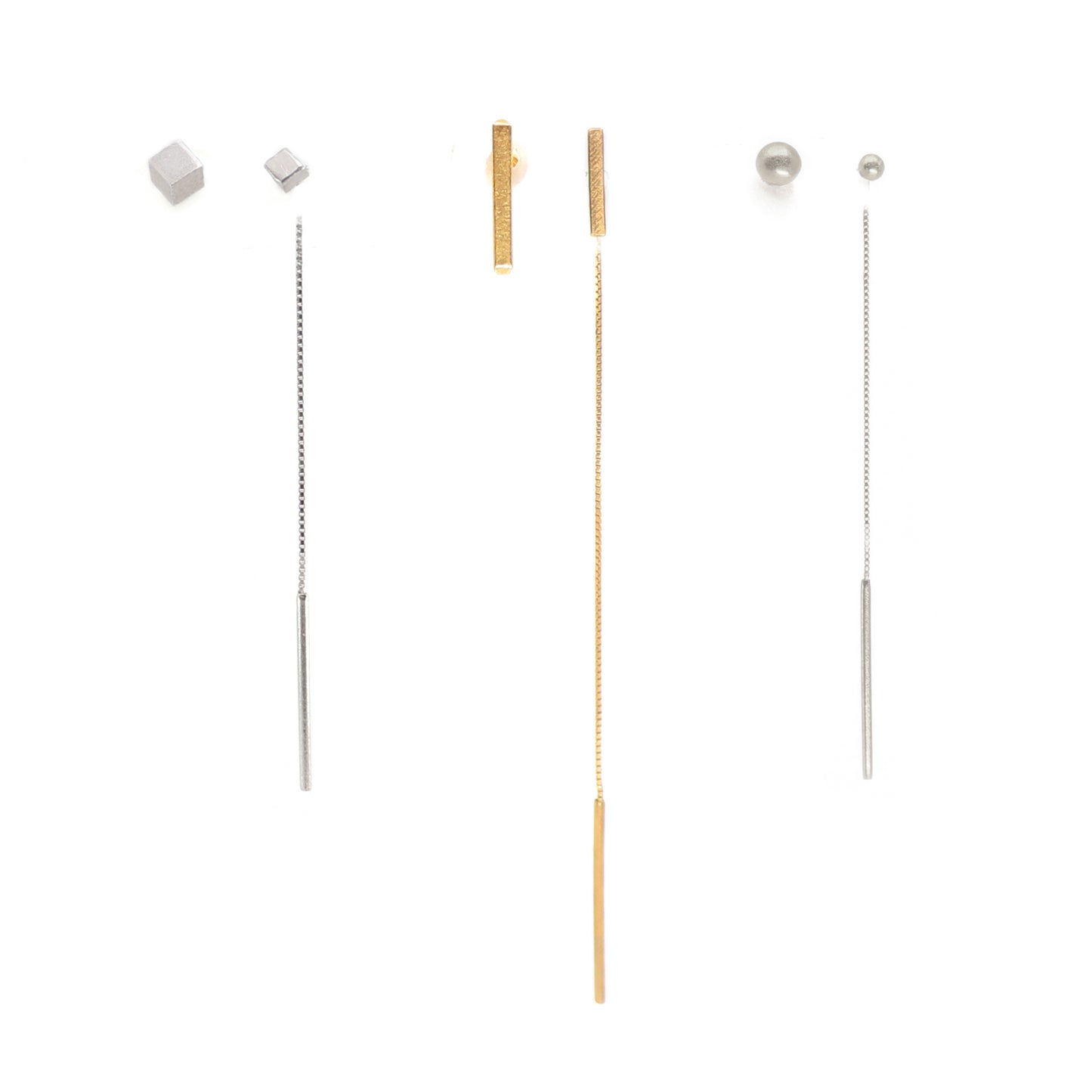 Set of earrings on a white background