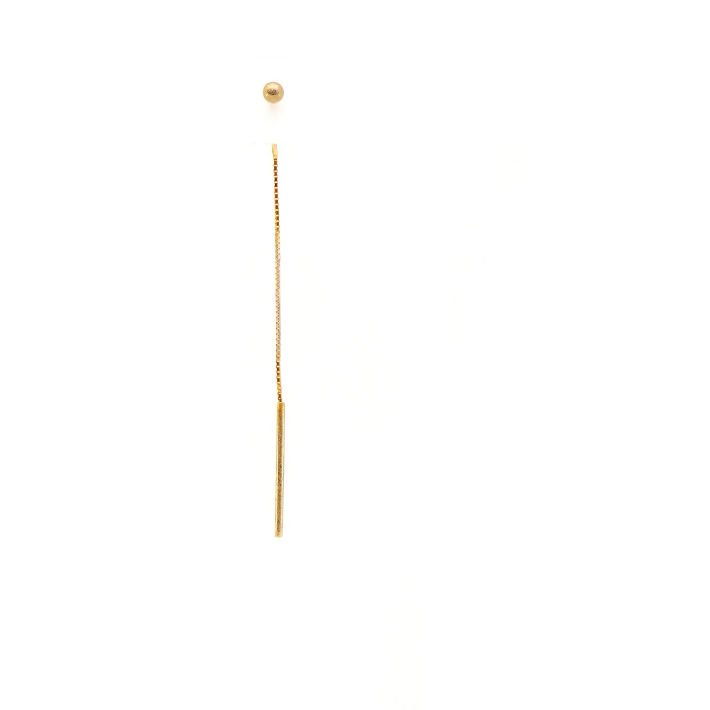 Gold threader earring on a white background