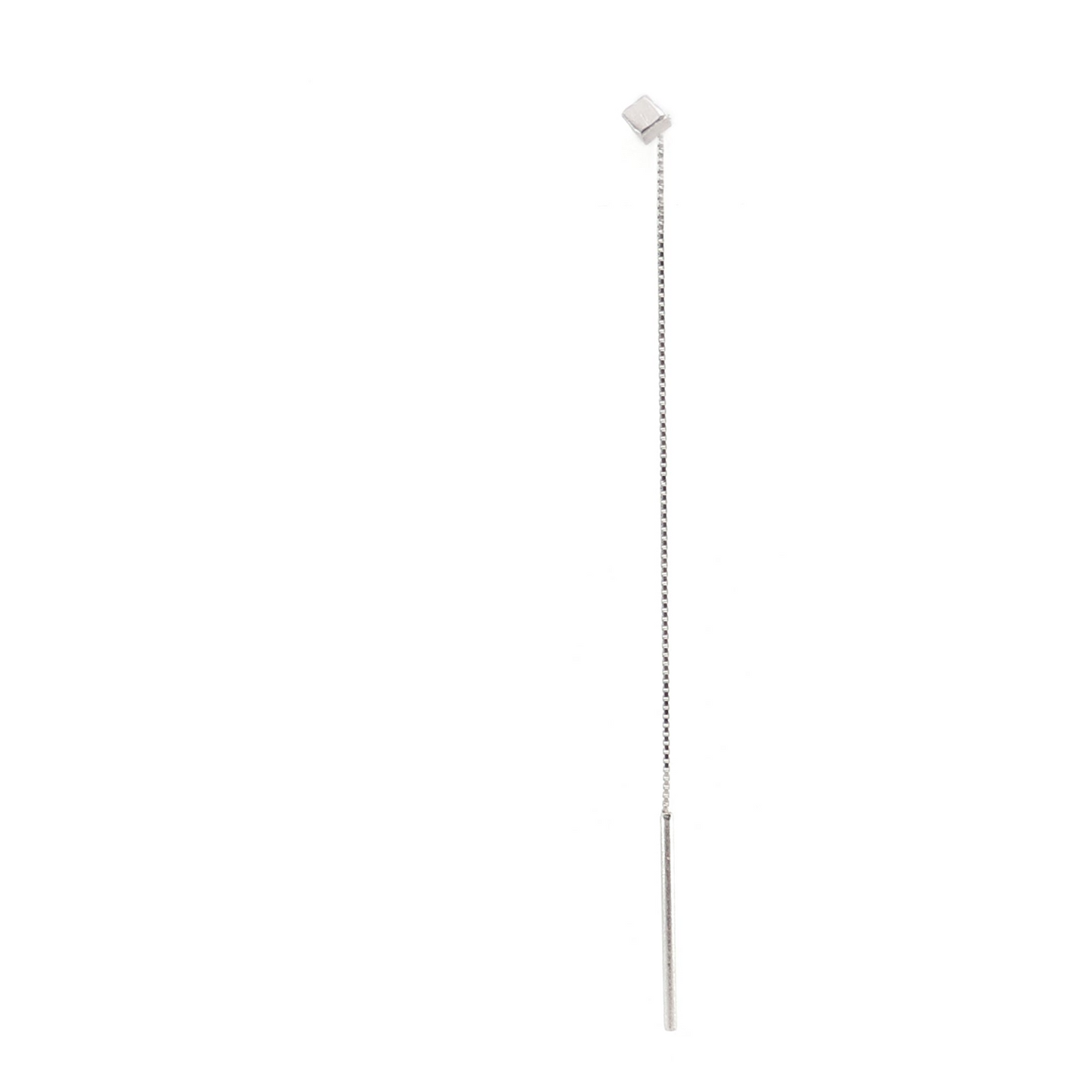white cube threader earring whit background