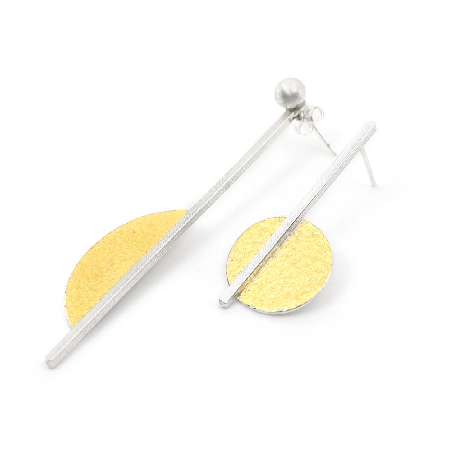 Flipside Mismatched or individual Earrings | silver & gold
