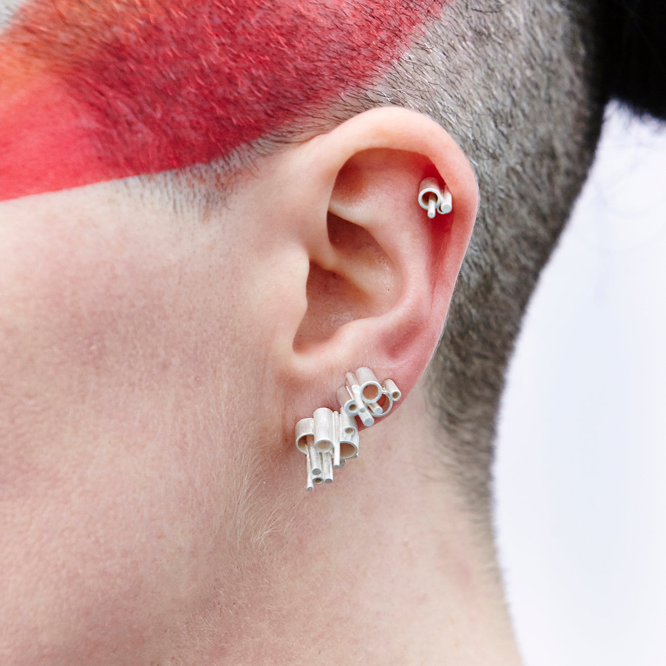 Metropolis Architectural Stud Earrings | silver or gold