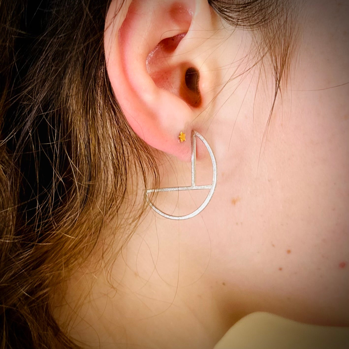 Mondrian Small Silver Hoop Earrings | Members Only