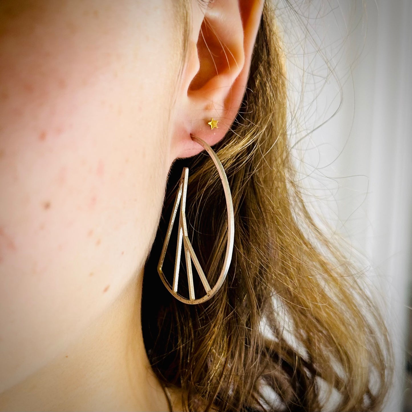 Fibonacci Mismatched Silver Hoop Earrings | Members Only
