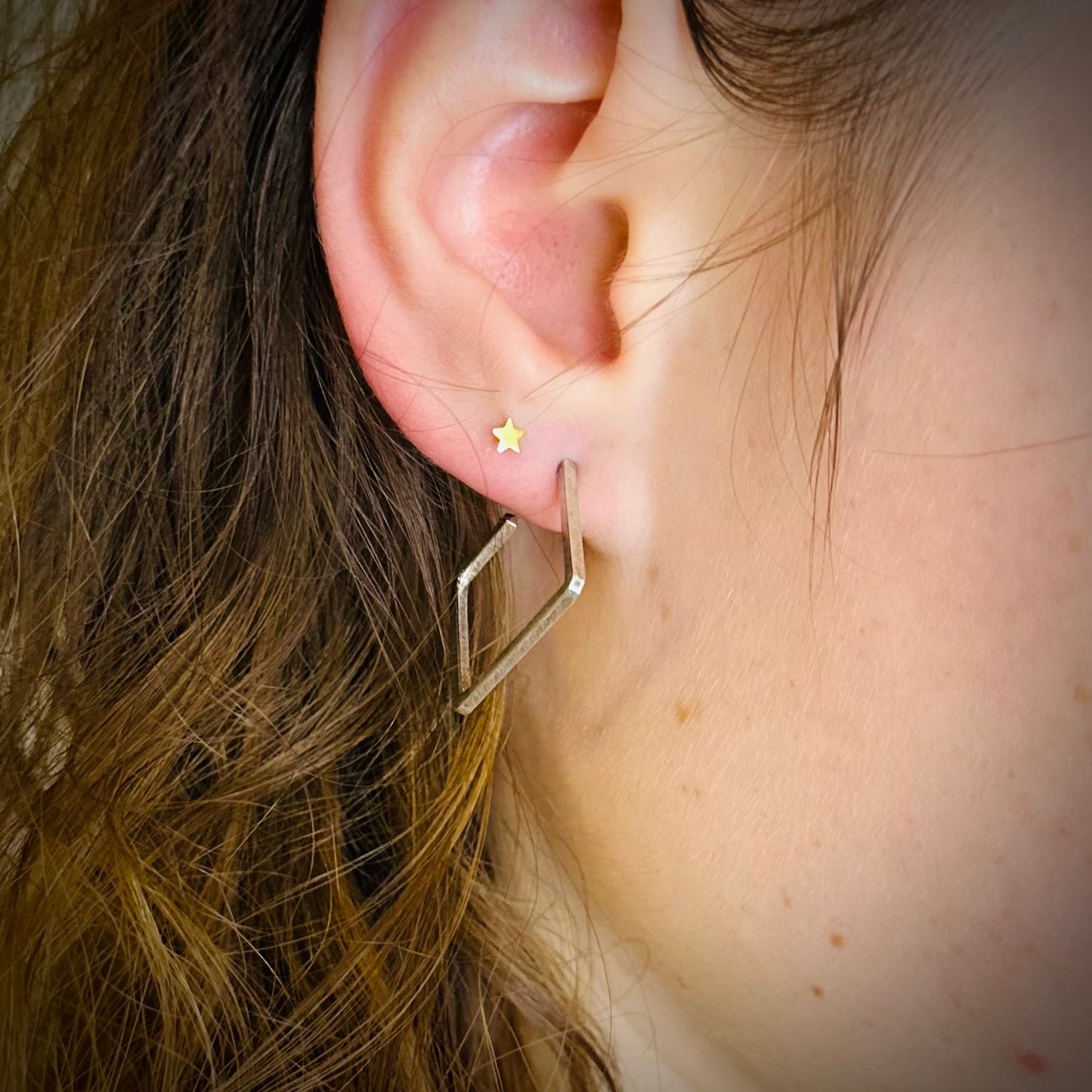 Geometric Mismatched Silver Hoop Earrings | Members Only