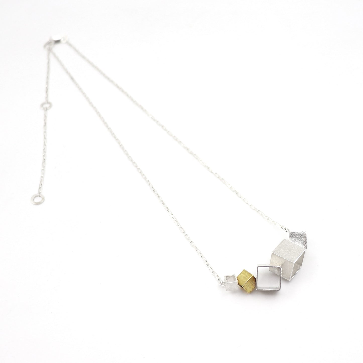 Cubist Silver + Brass Geometric Necklace | Members Only