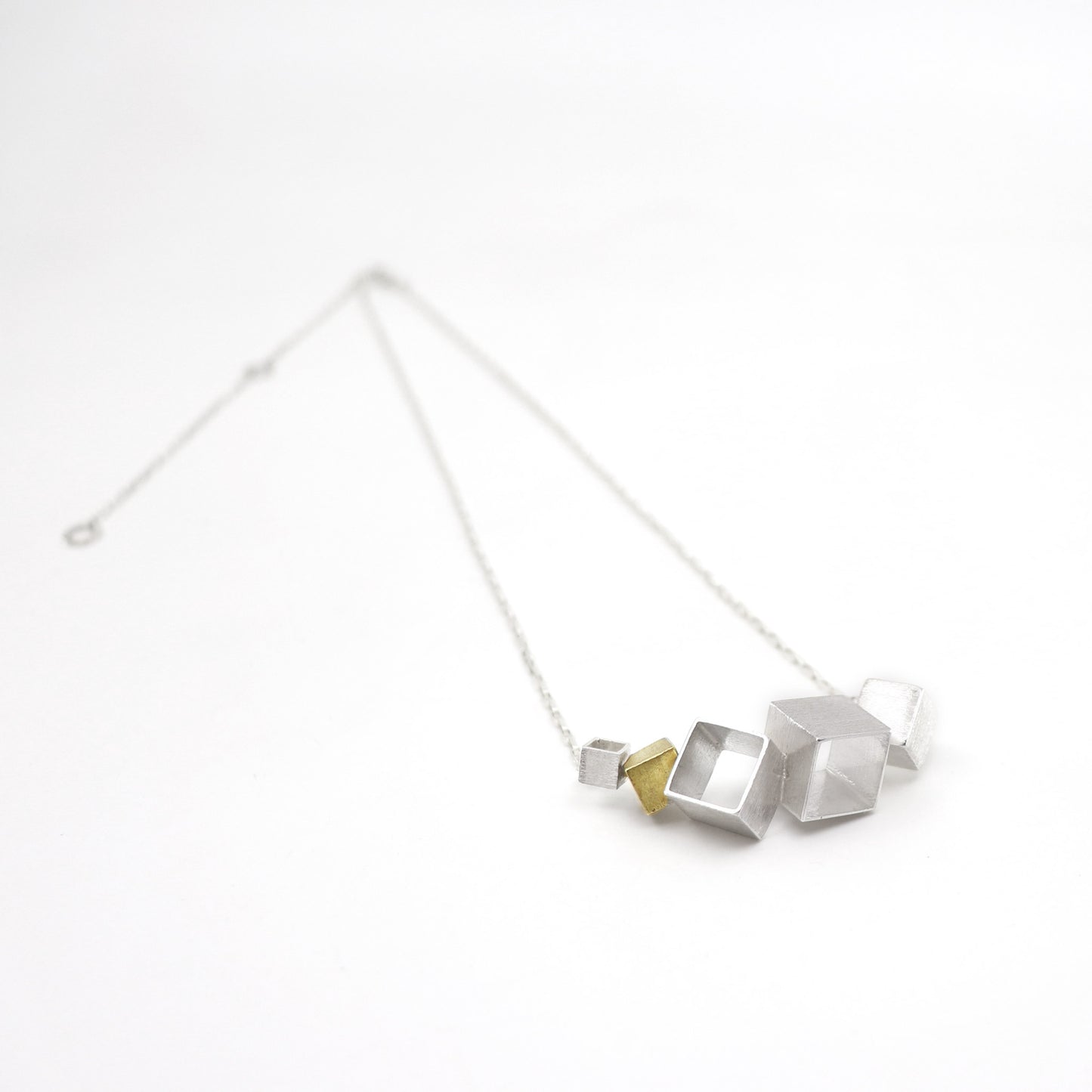 Cubist Silver + Brass Geometric Necklace | Members Only