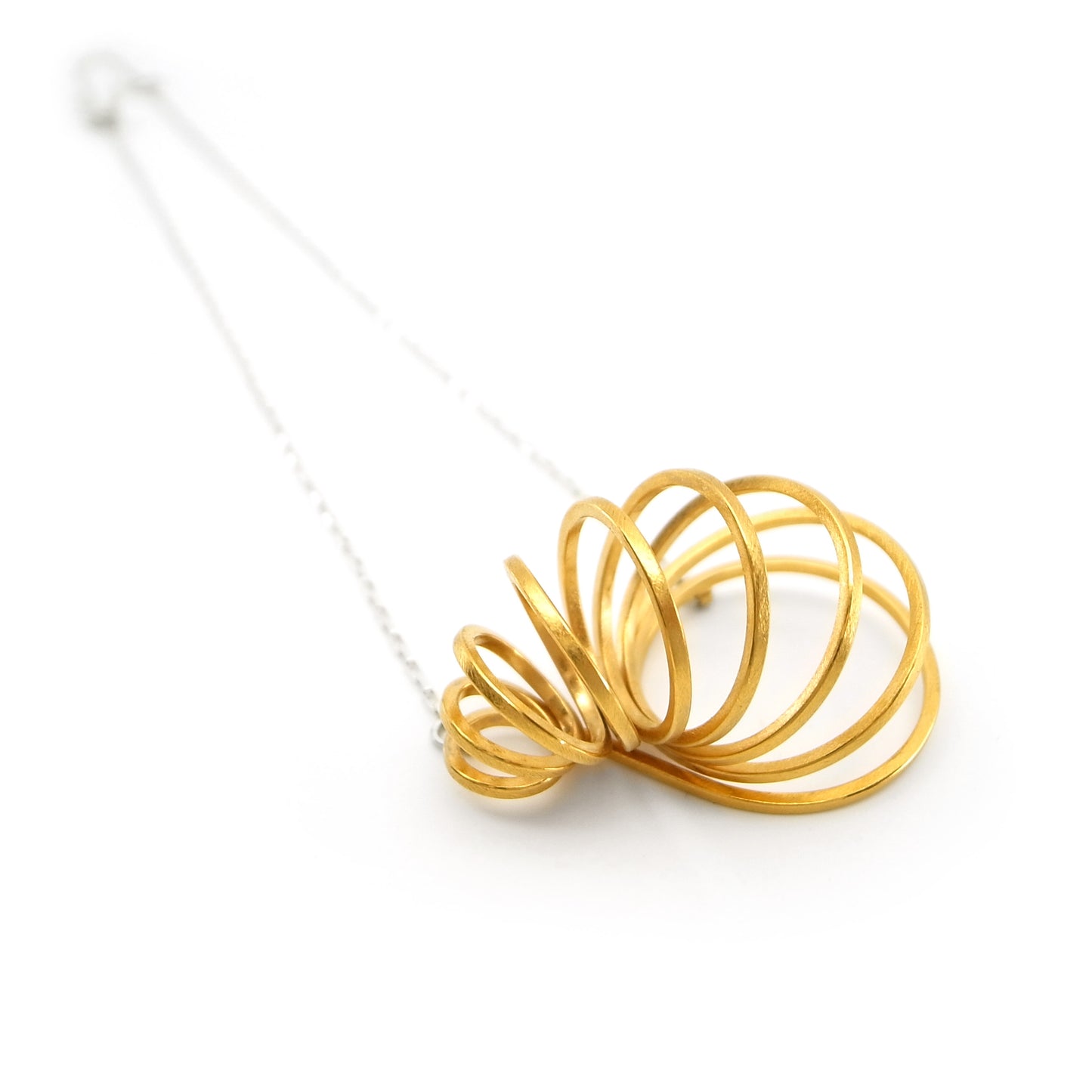 Twister Statement Pendant Necklace | Gold + Silver Chain