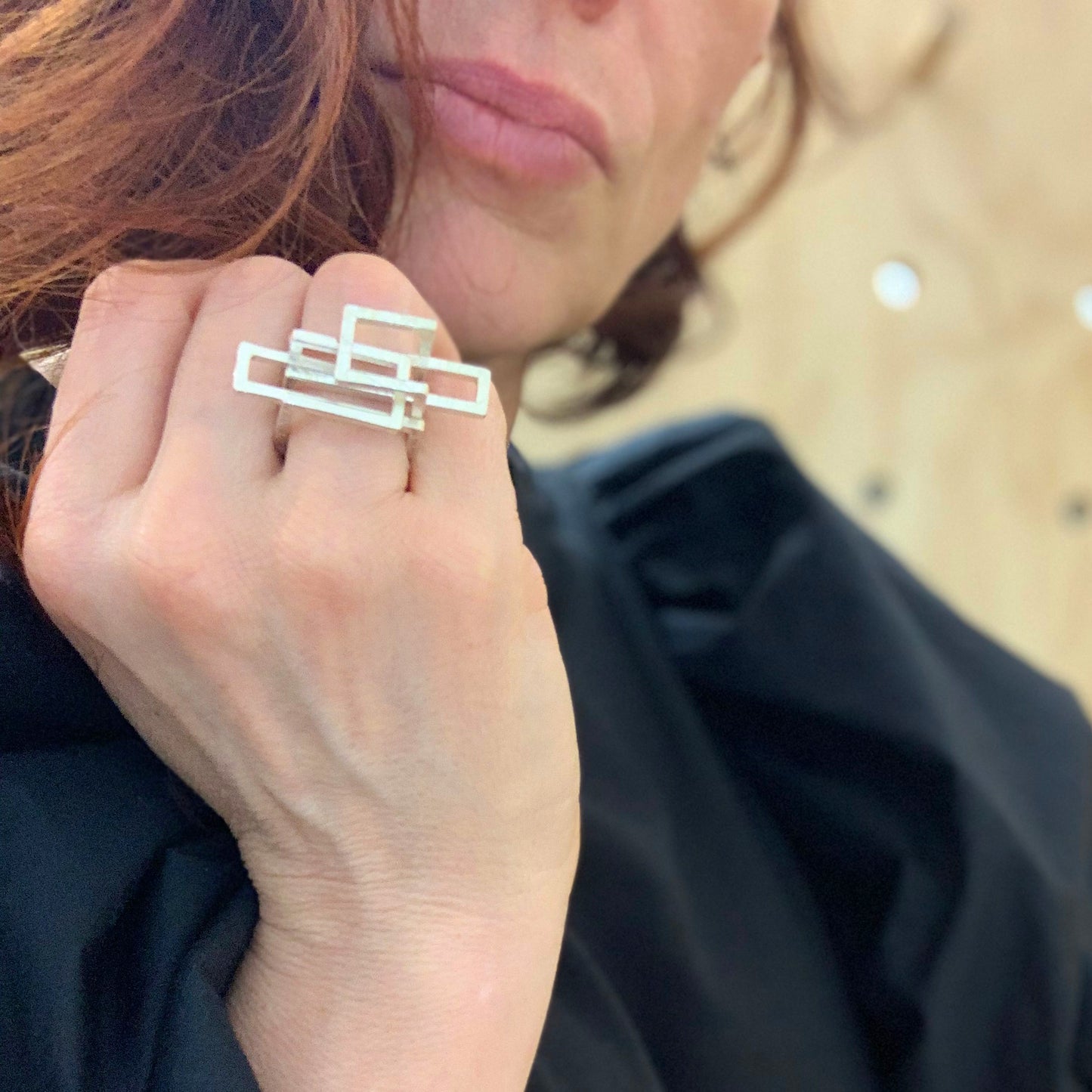 Lovelock Interlocking Architectural Ring Set | silver & gold