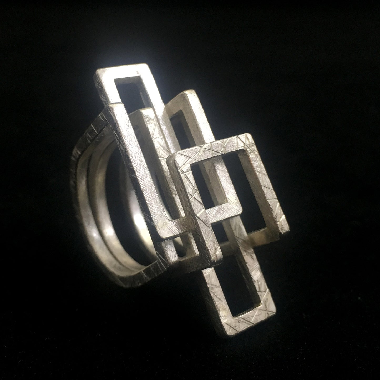 Lovelock Interlocking Architectural Ring Set | silver & gold