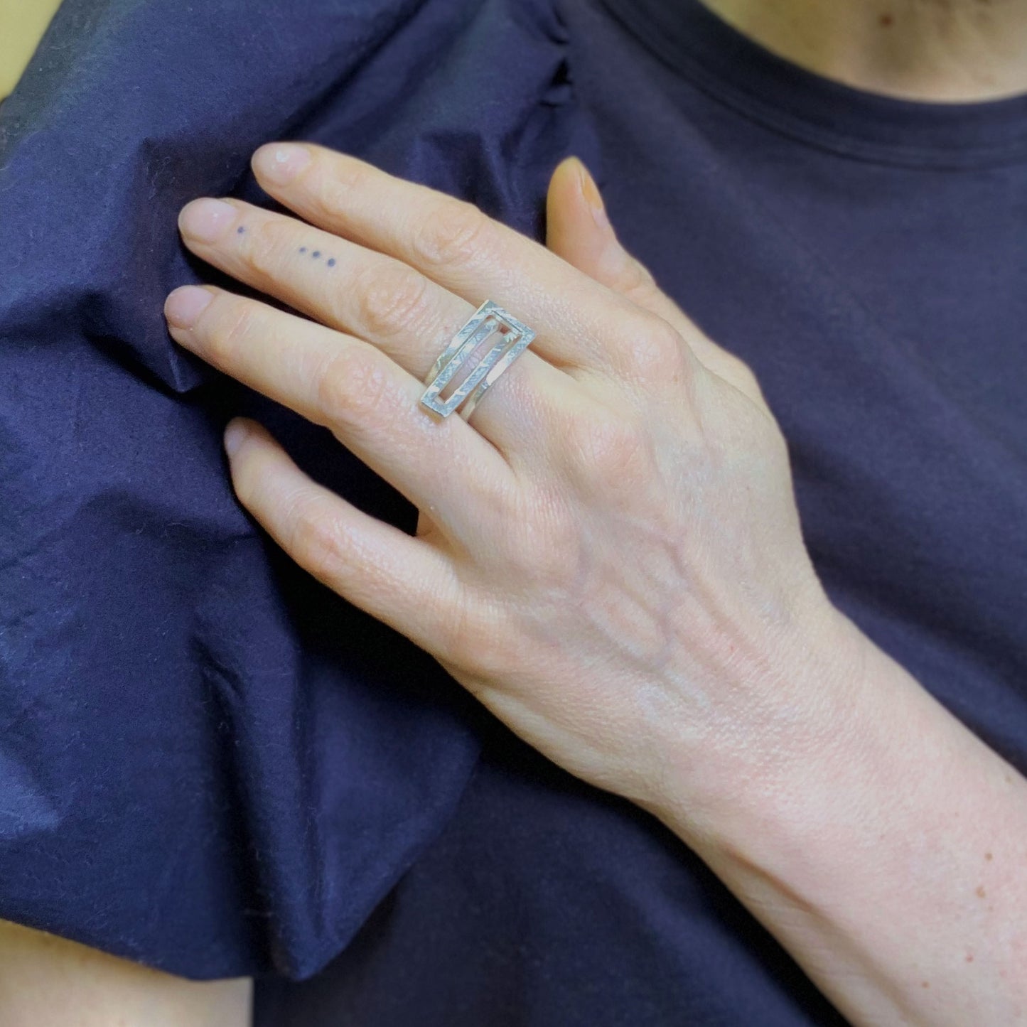 Rockabye Minimal Brutalist Ring |sterling silver