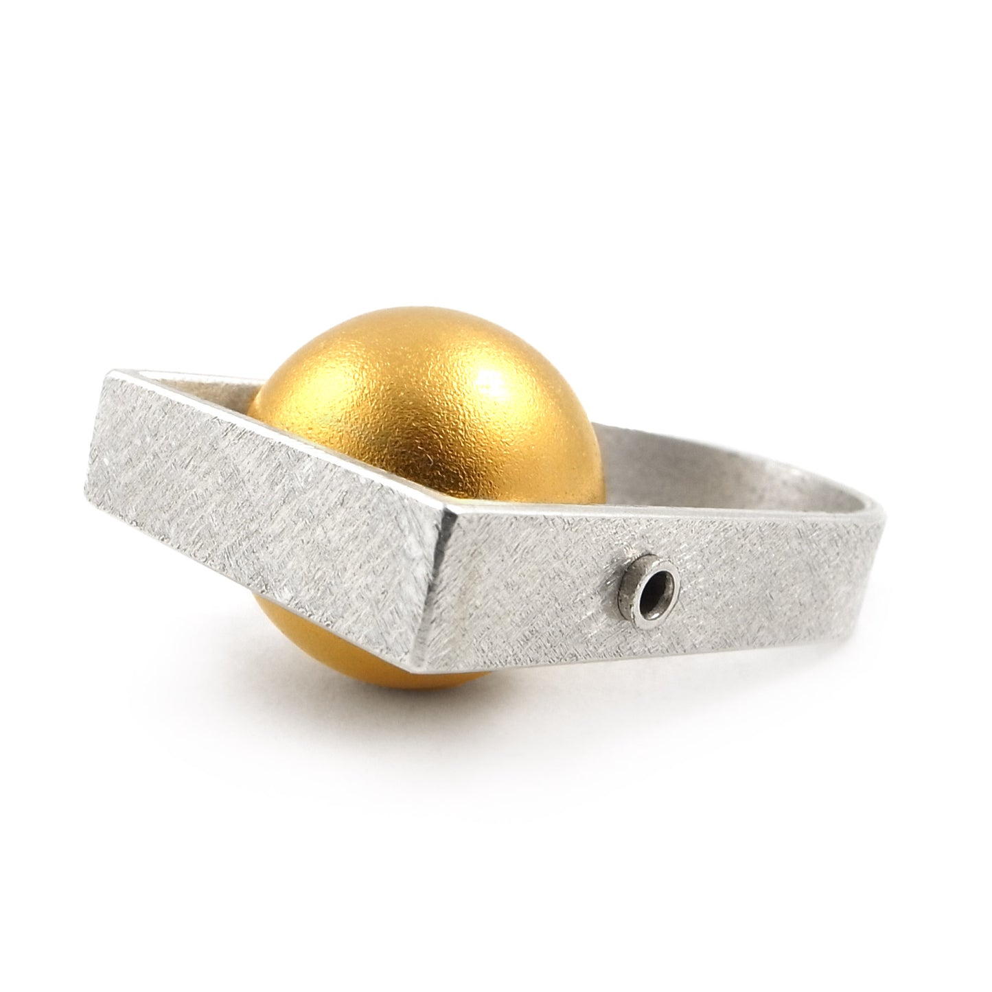 Skater Roller Ring Fidget Ring | silver & gold