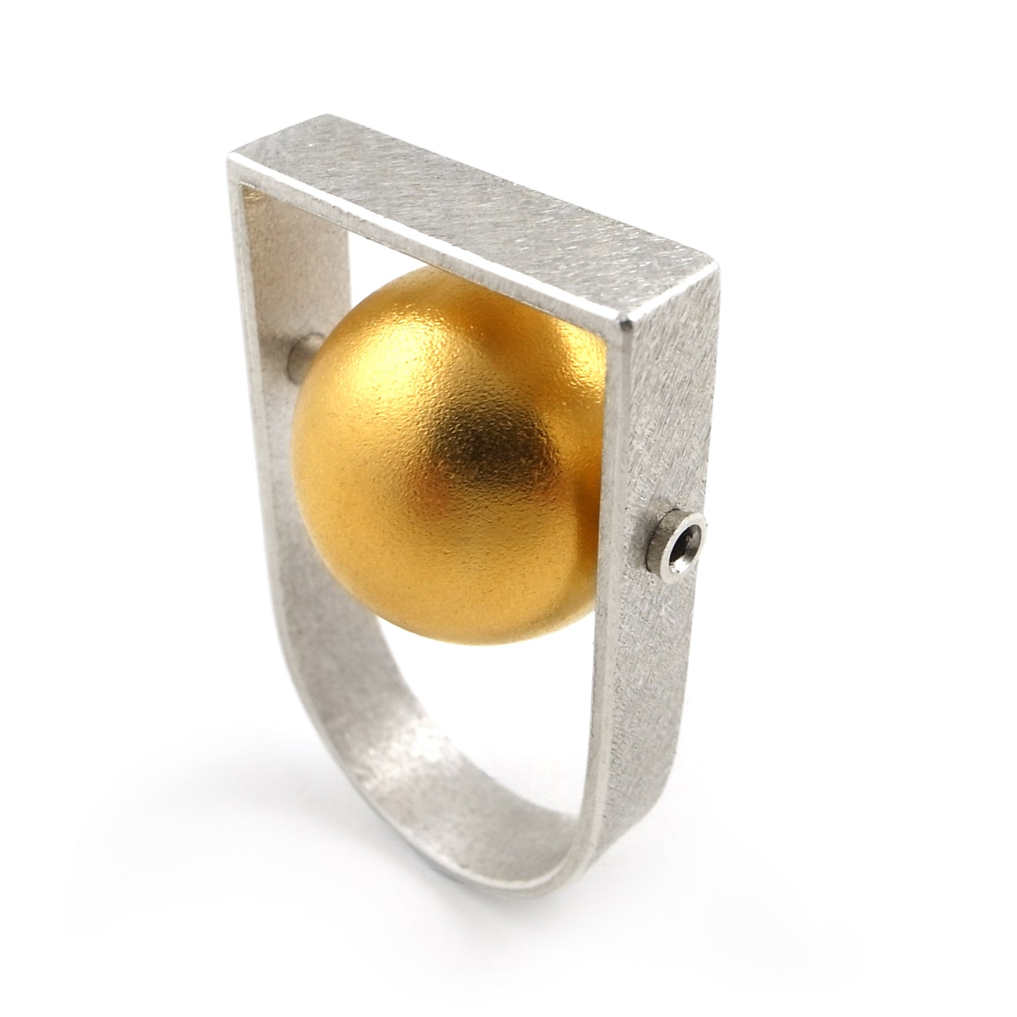 Skater Roller Ring Fidget Ring | silver & gold