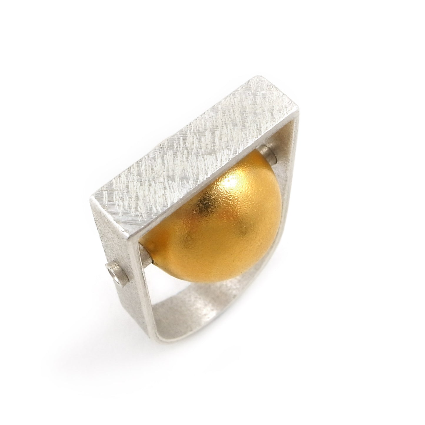 Skater Roller Ring Fidget Ring | silver & gold