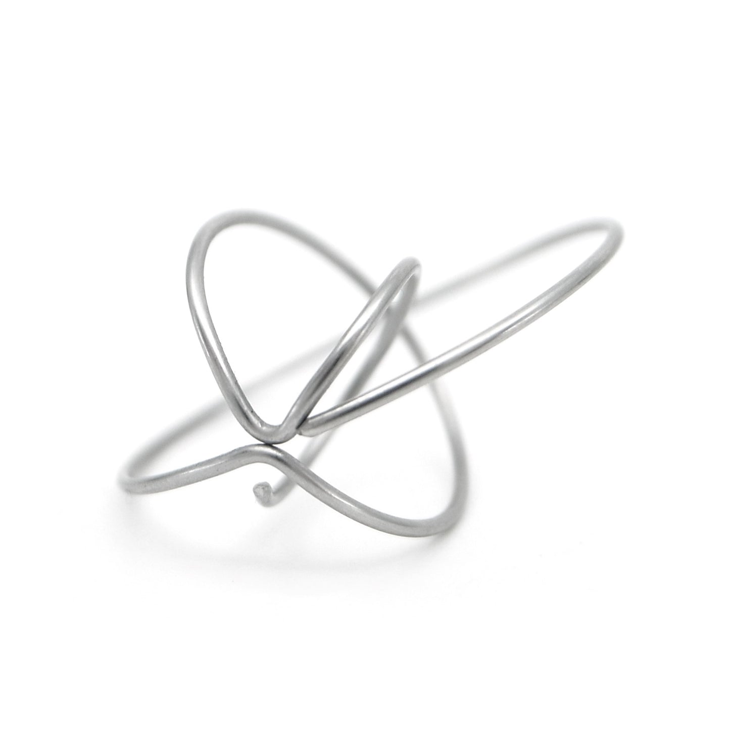 top view of structural steel hoop earring