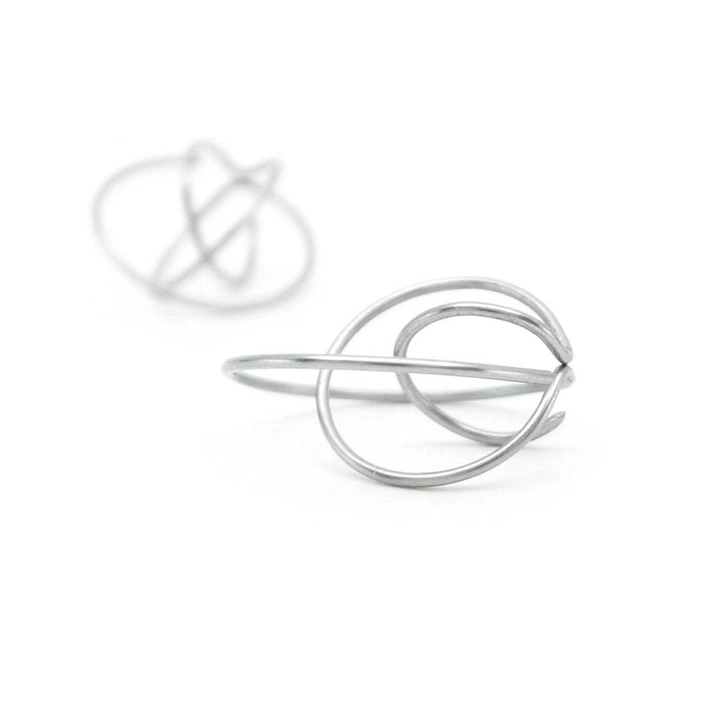 atomic triple hoop earrings