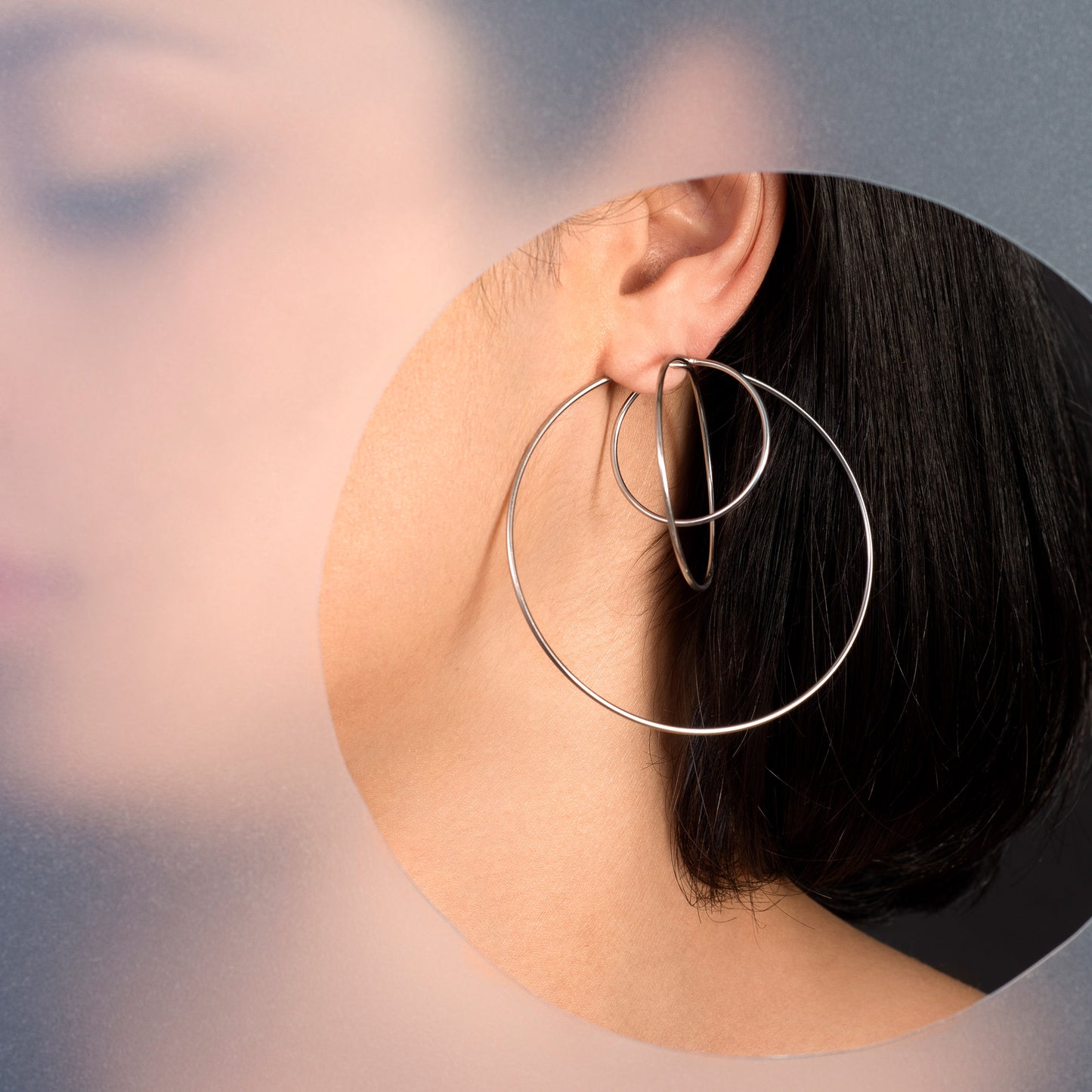 XL statement triple hoop earring