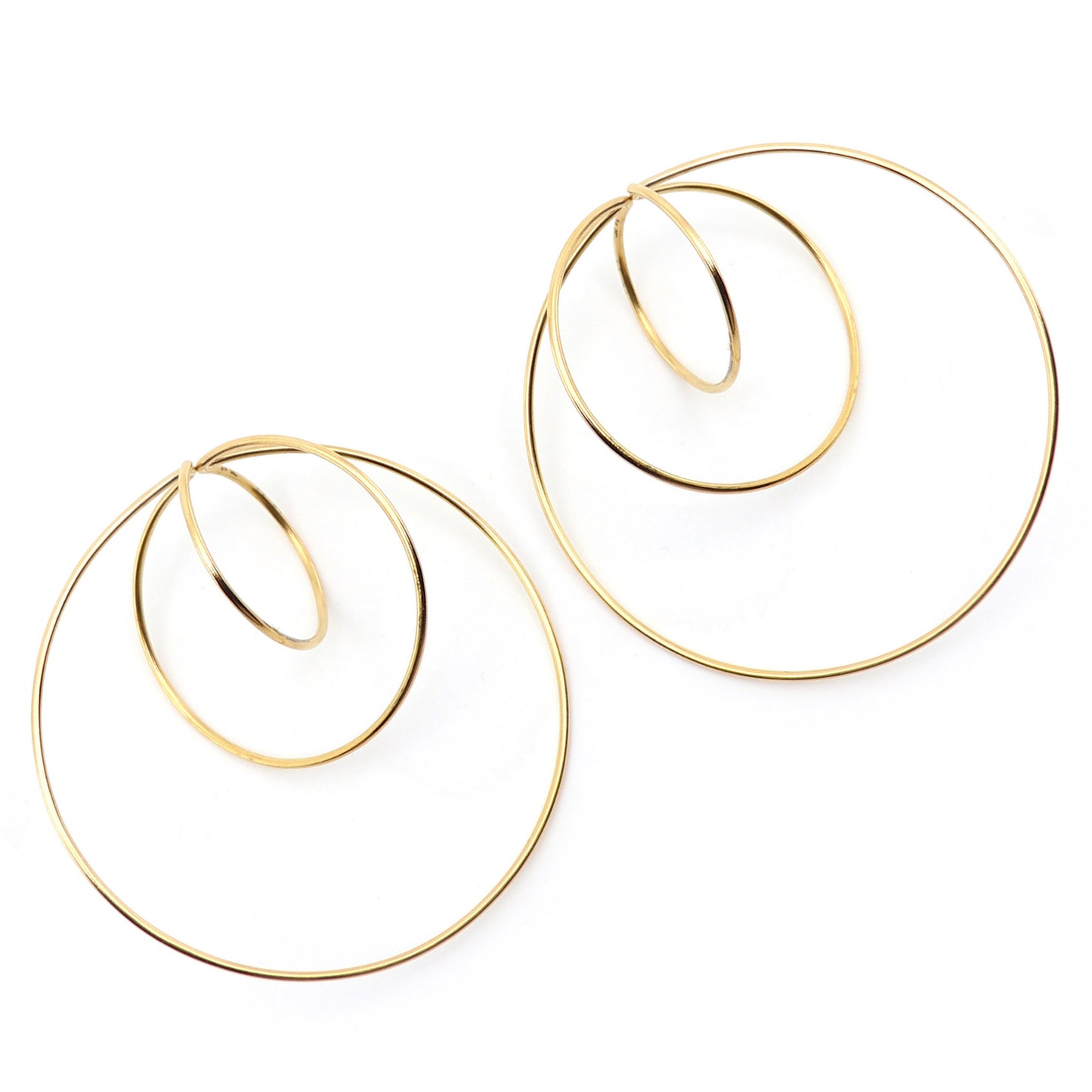 statement large gold hoop earring