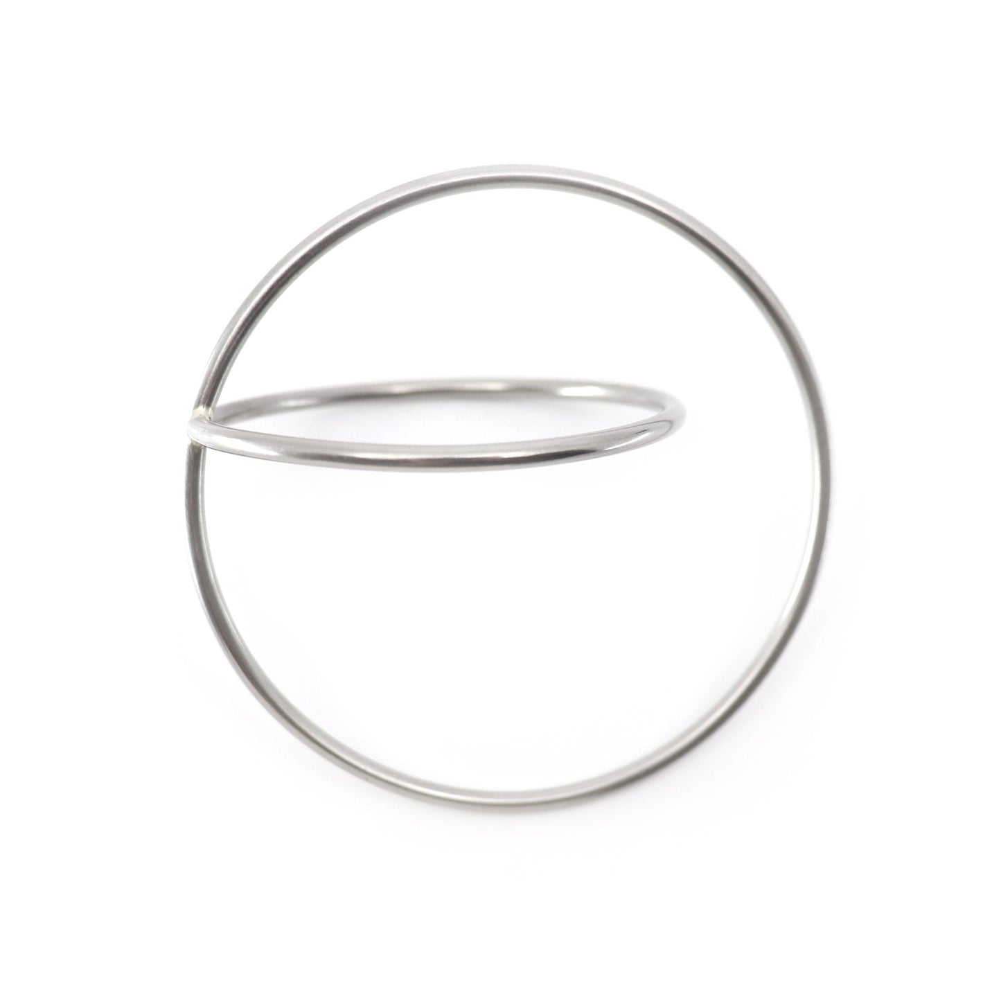 Architectural steel bangle with white background