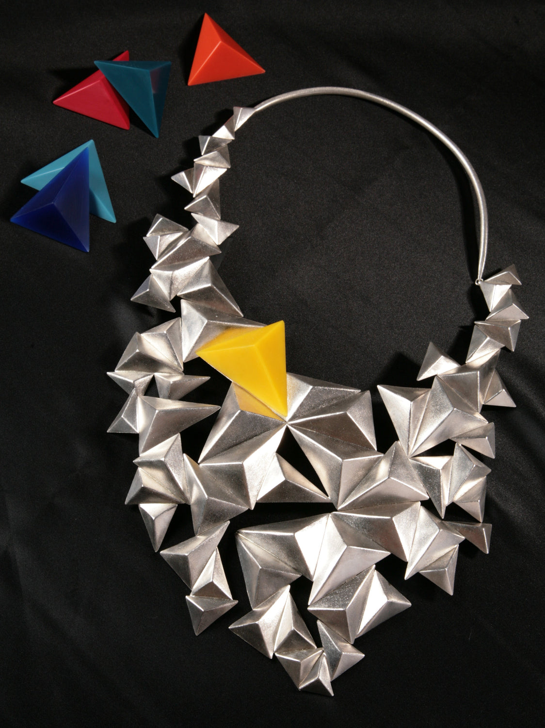 statement necklace commission in silver and resin miss lee