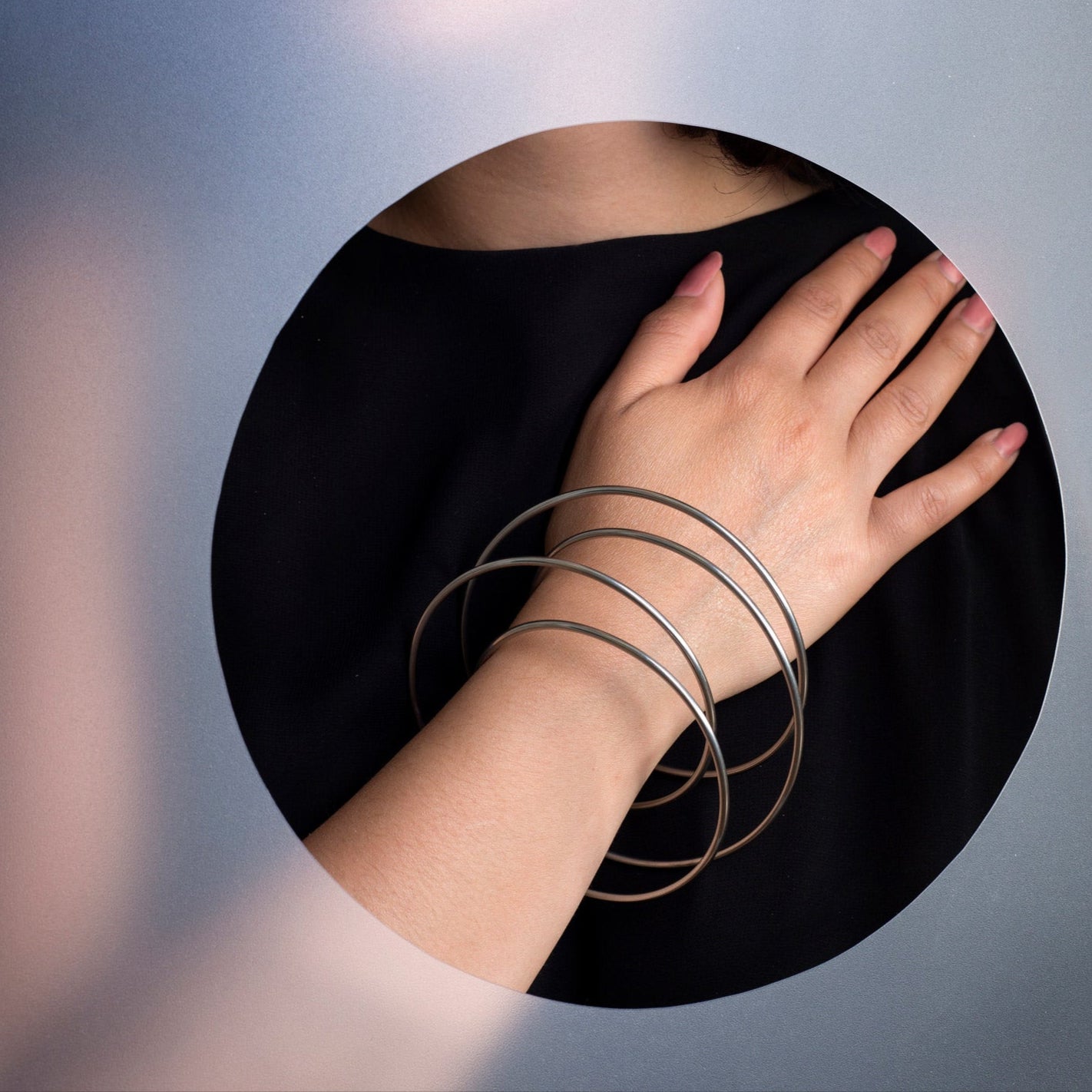 spiral steel bangle modelled