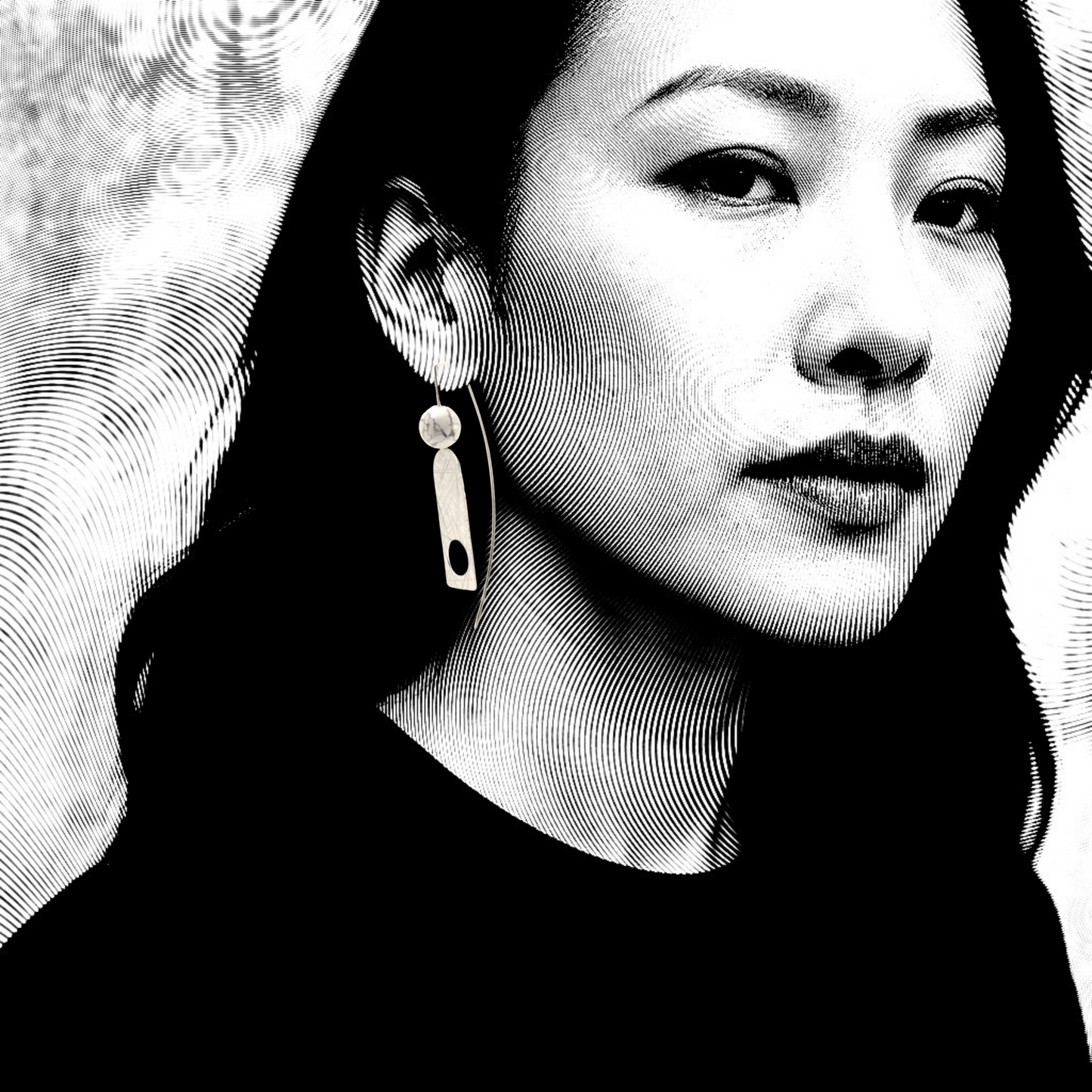 reCreate arch bauhaus earrings with howlite