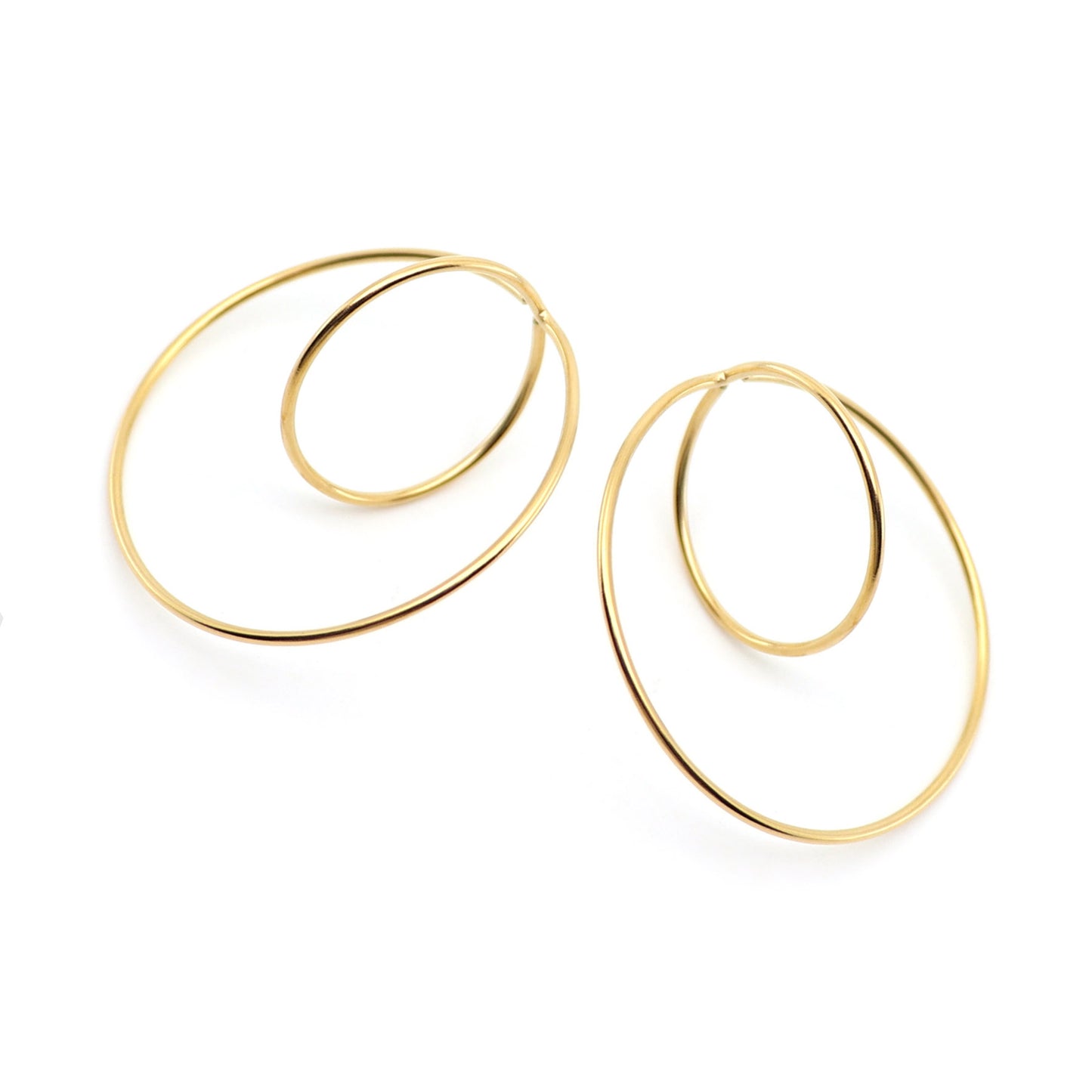 gold subatomic earring in large