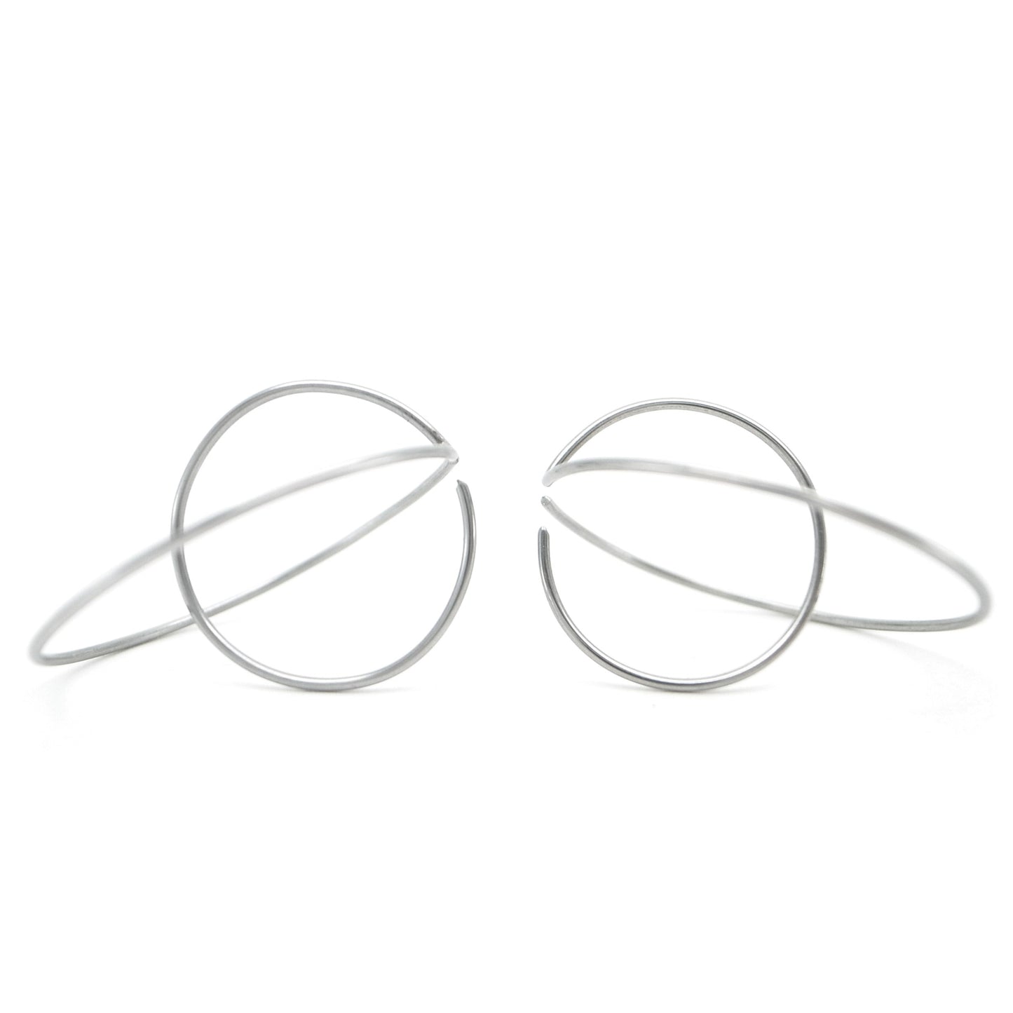 double hoop steel earring