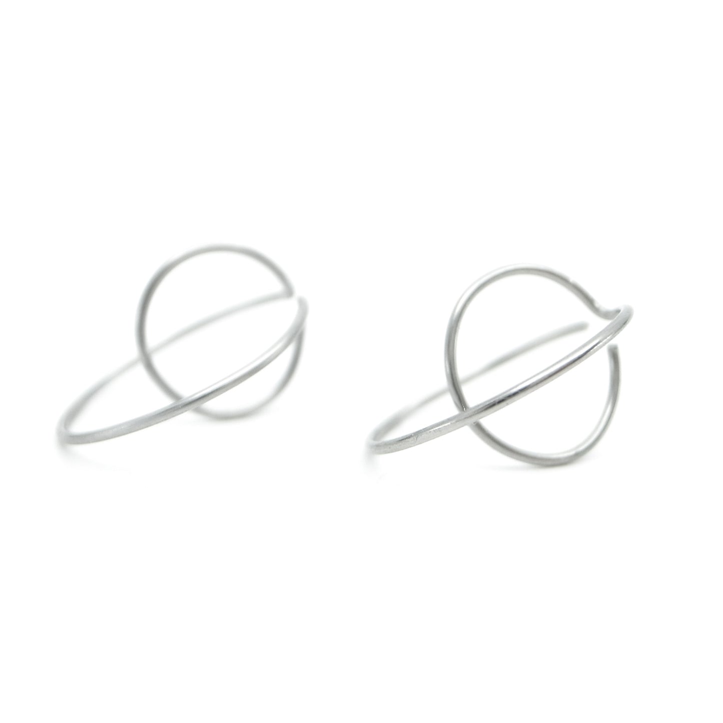 pair of steel hoop earrings