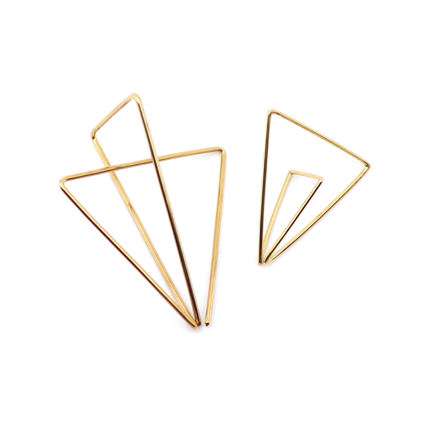 statement mismatched gold geometric earrings