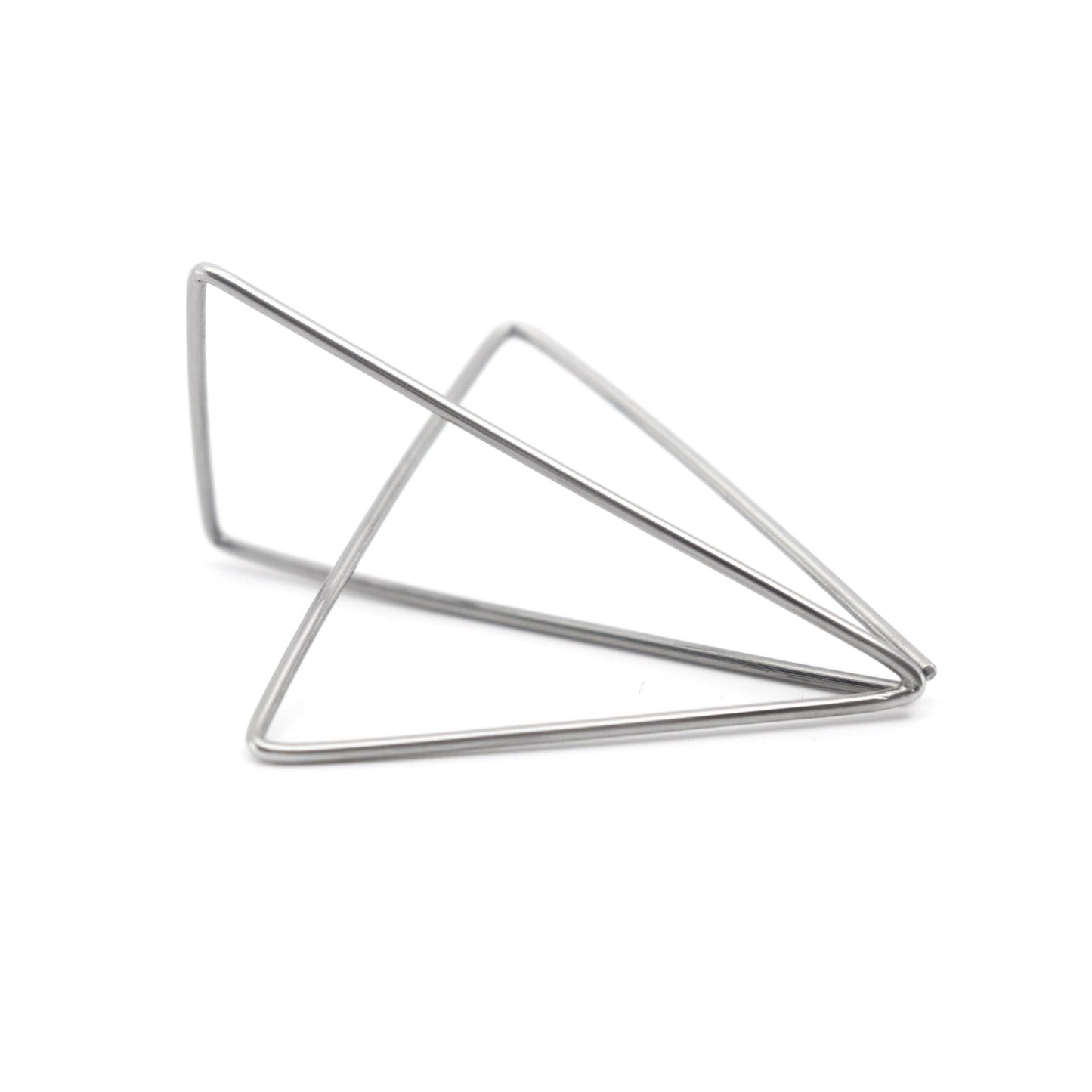 steel triangle earring