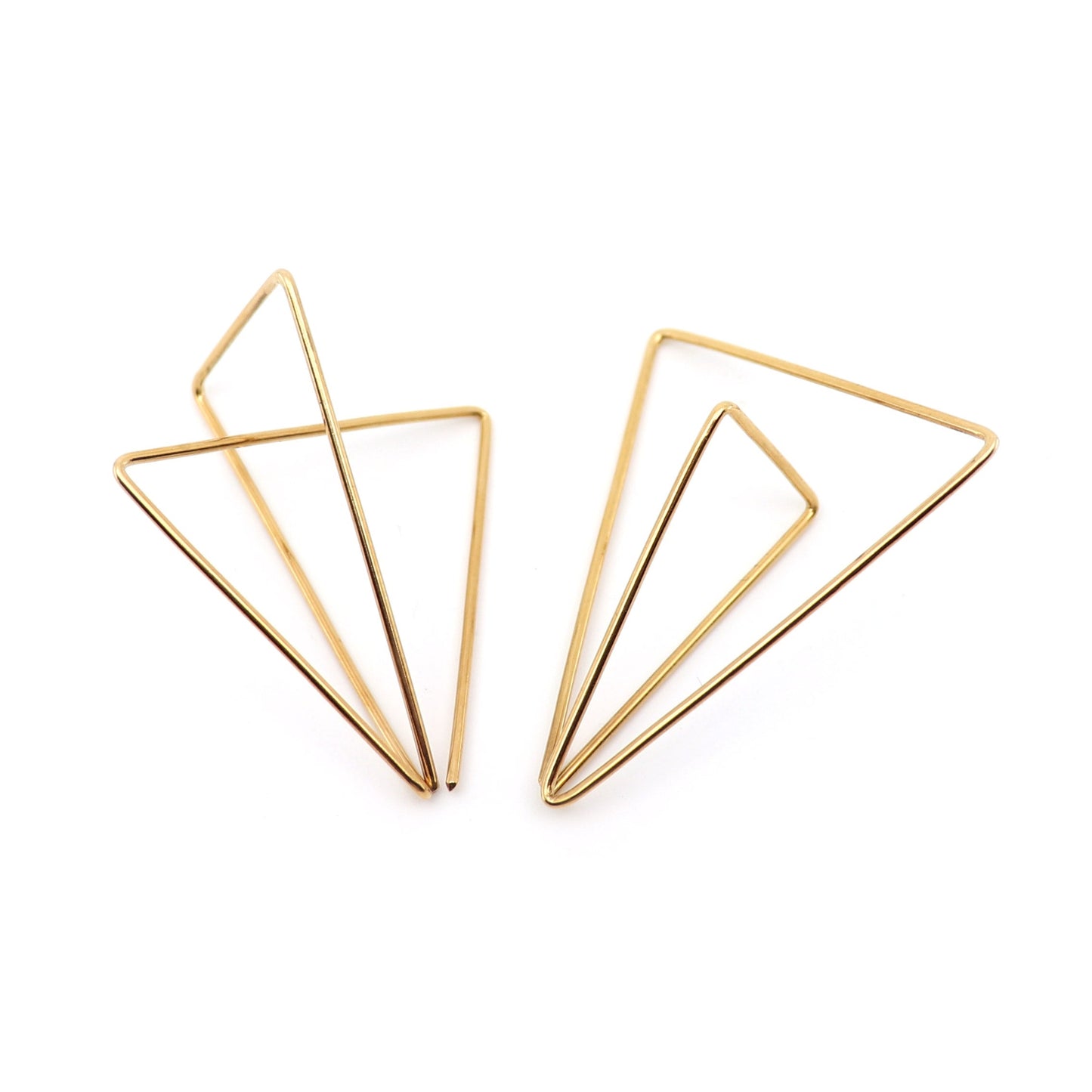 mismatched statement gold earrings