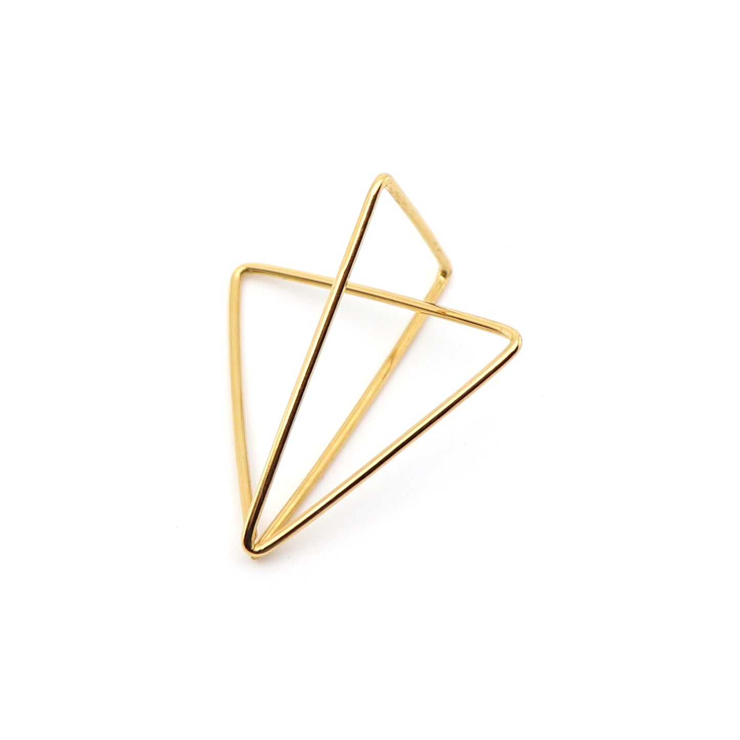 single gold triangle earring