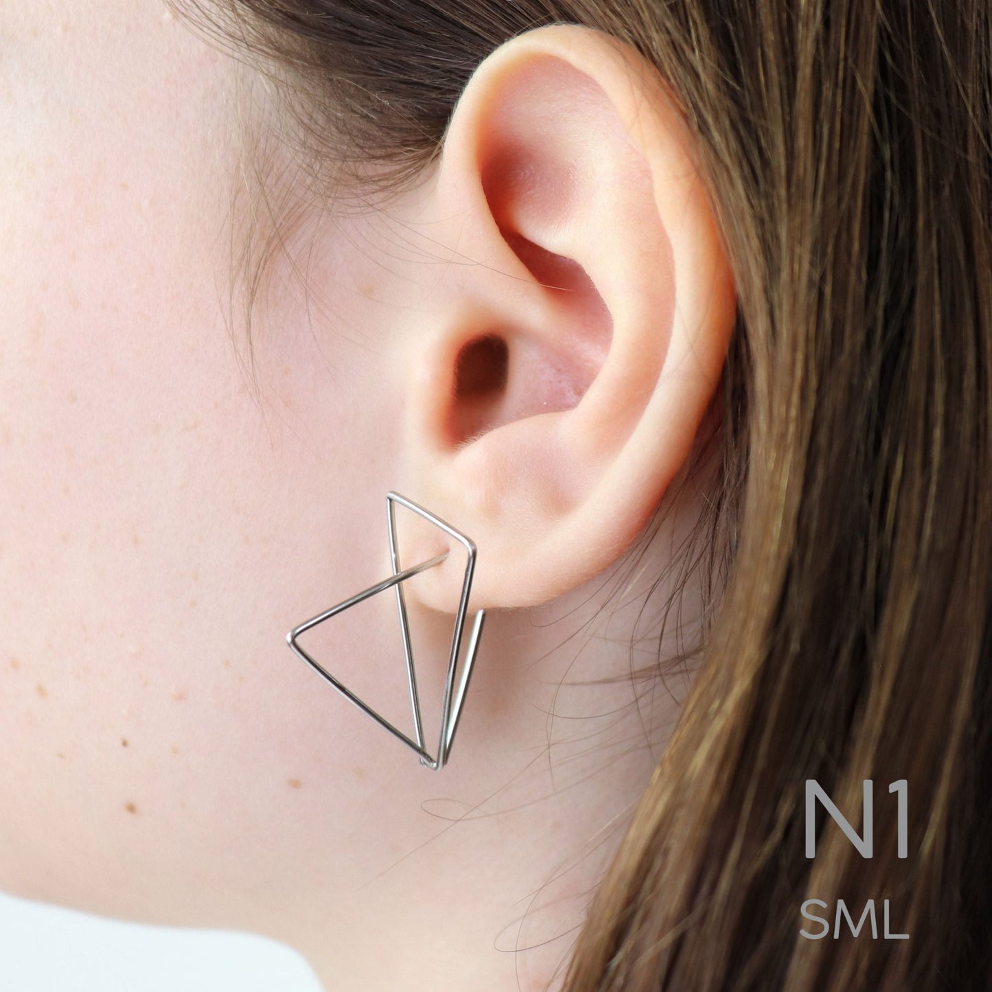 triangle statement multi wear earring