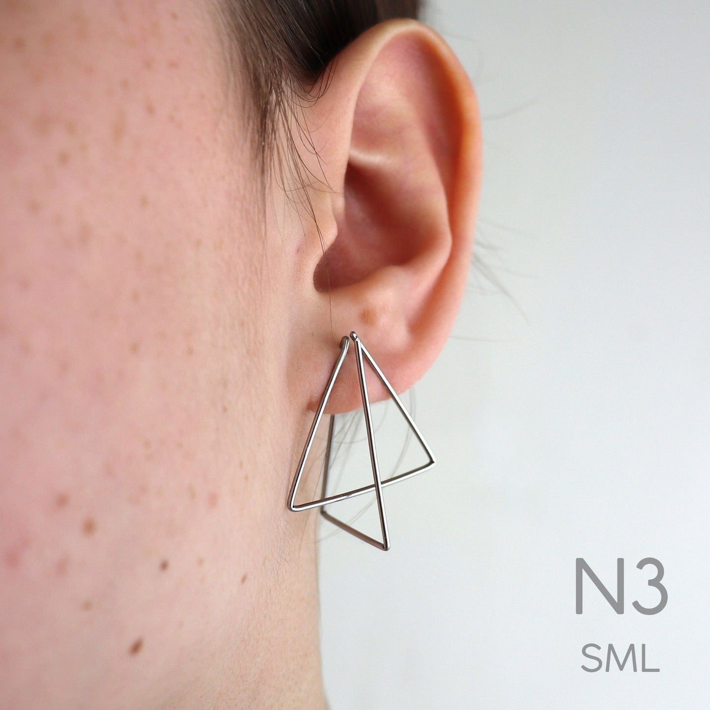 triangle earring can be worn 3 ways