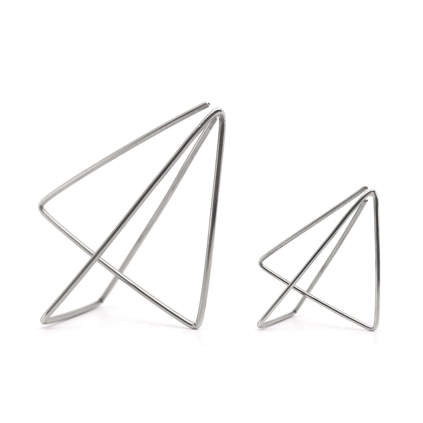 triangular earrings in steel