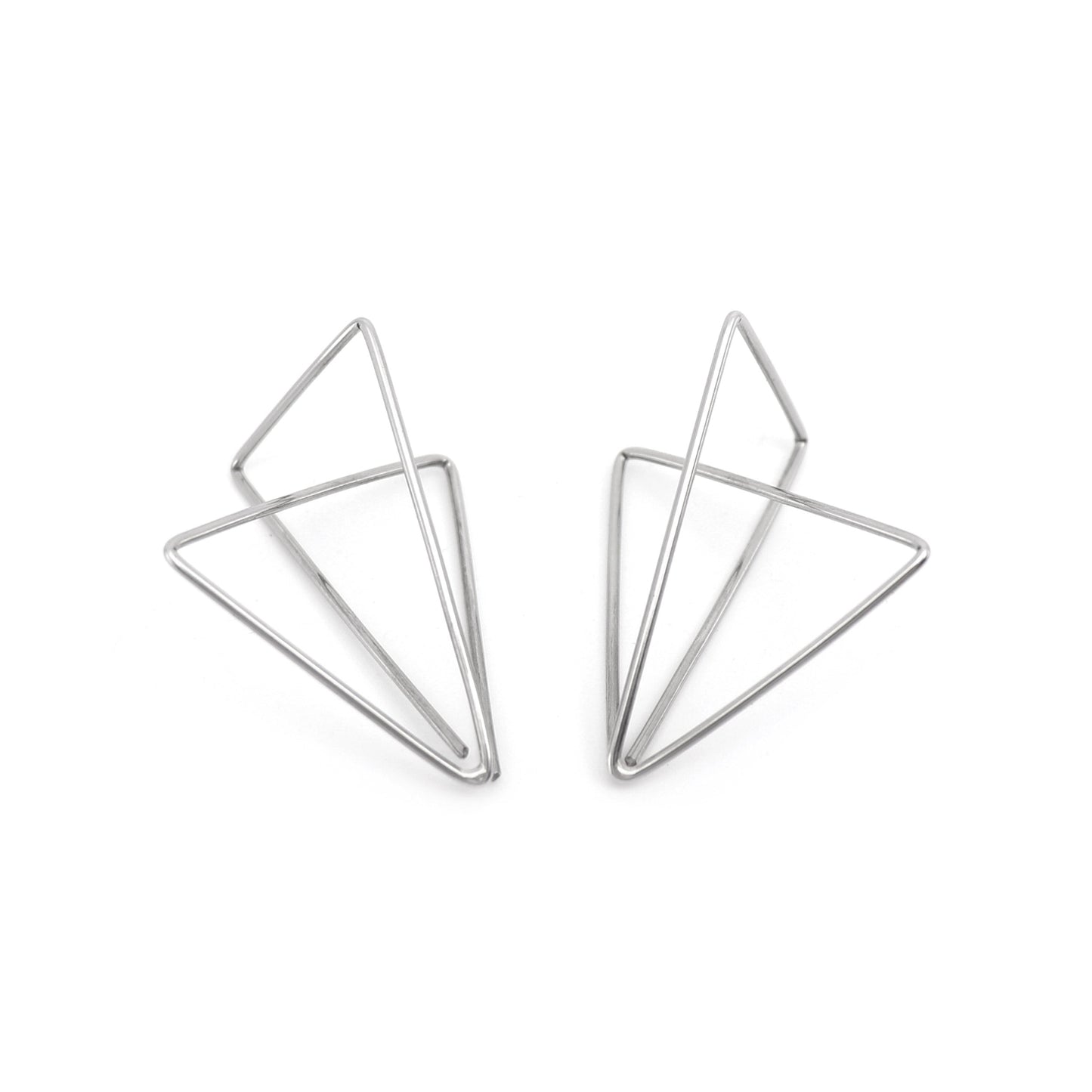 steel geometric earrings