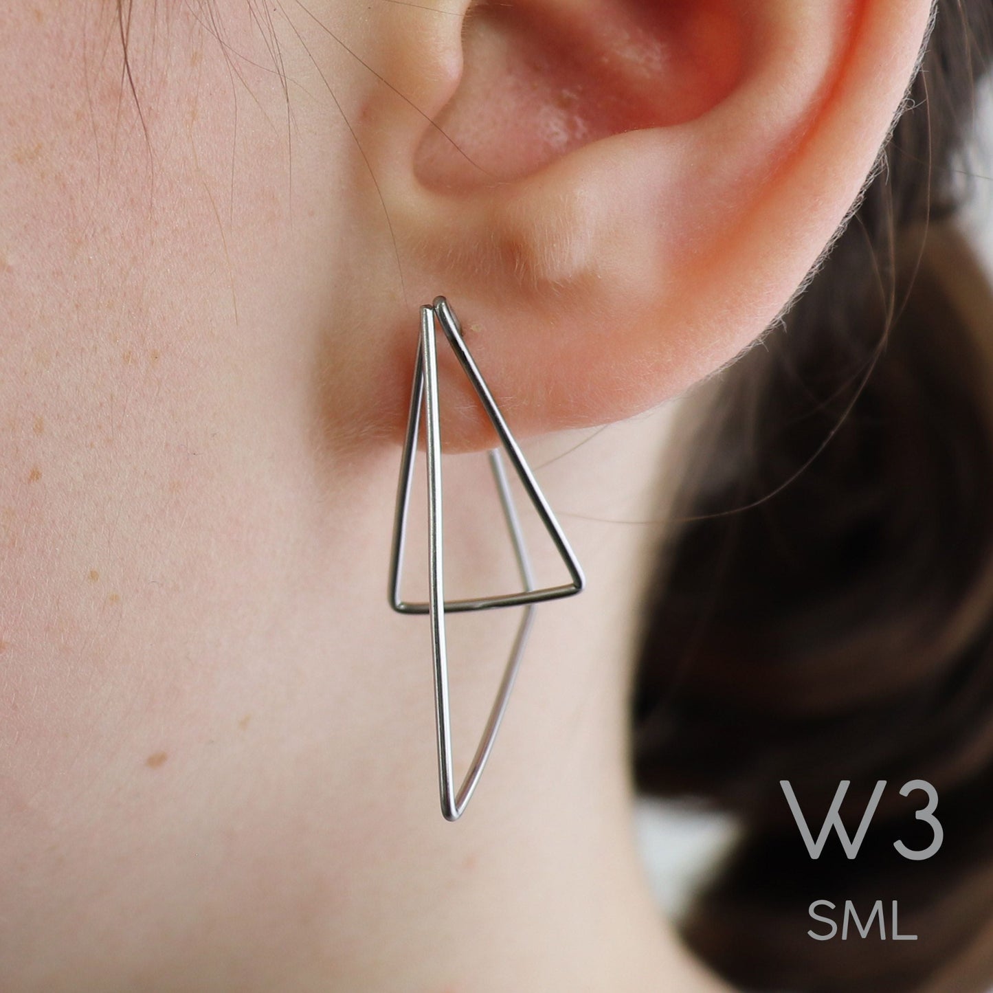 steel triangle earring