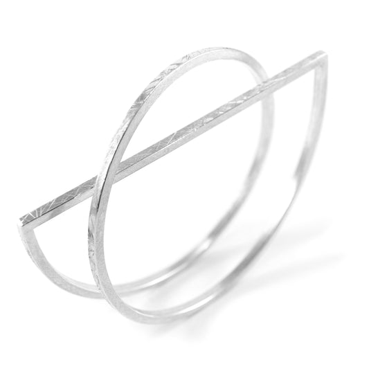 Rockabye Architectural Brutalist Bangle |  silver